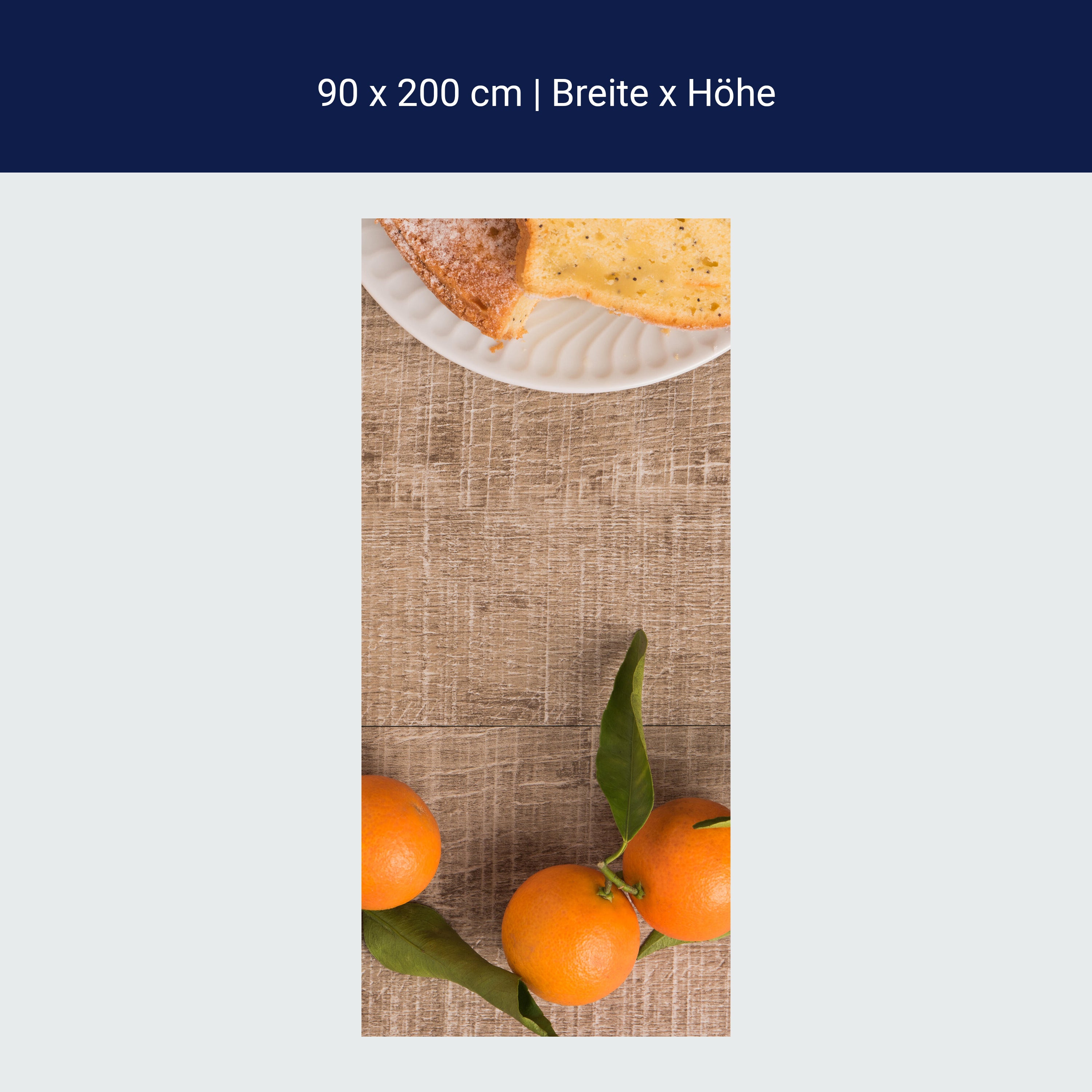 Türtapete Frische Clementinen und Kuchen M1018 Türtapete Frische Clementinen und Kuchen M1018