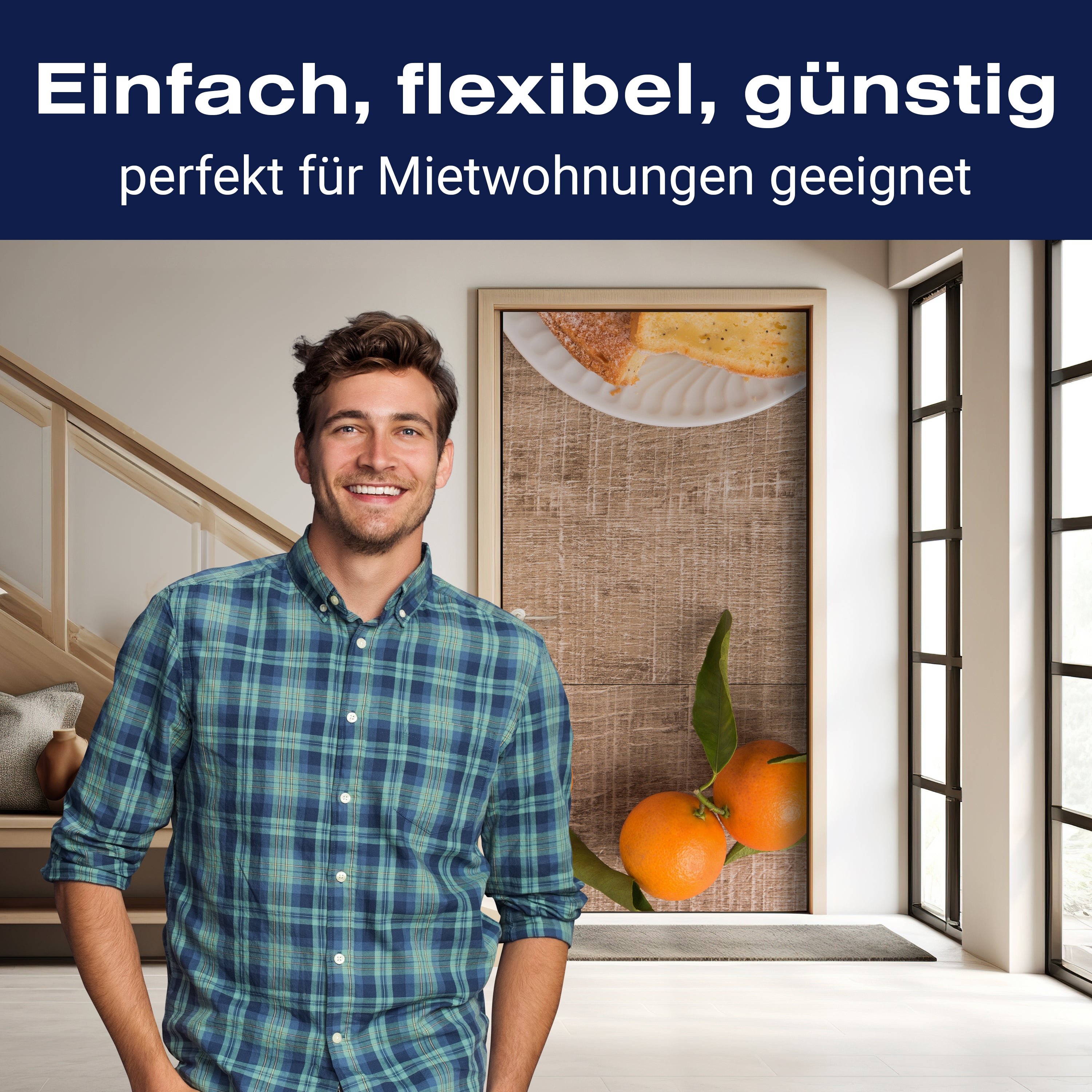 Türtapete Frische Clementinen und Kuchen M1018 - Bild 3 Türtapete Frische Clementinen und Kuchen M1018 - Bild 3