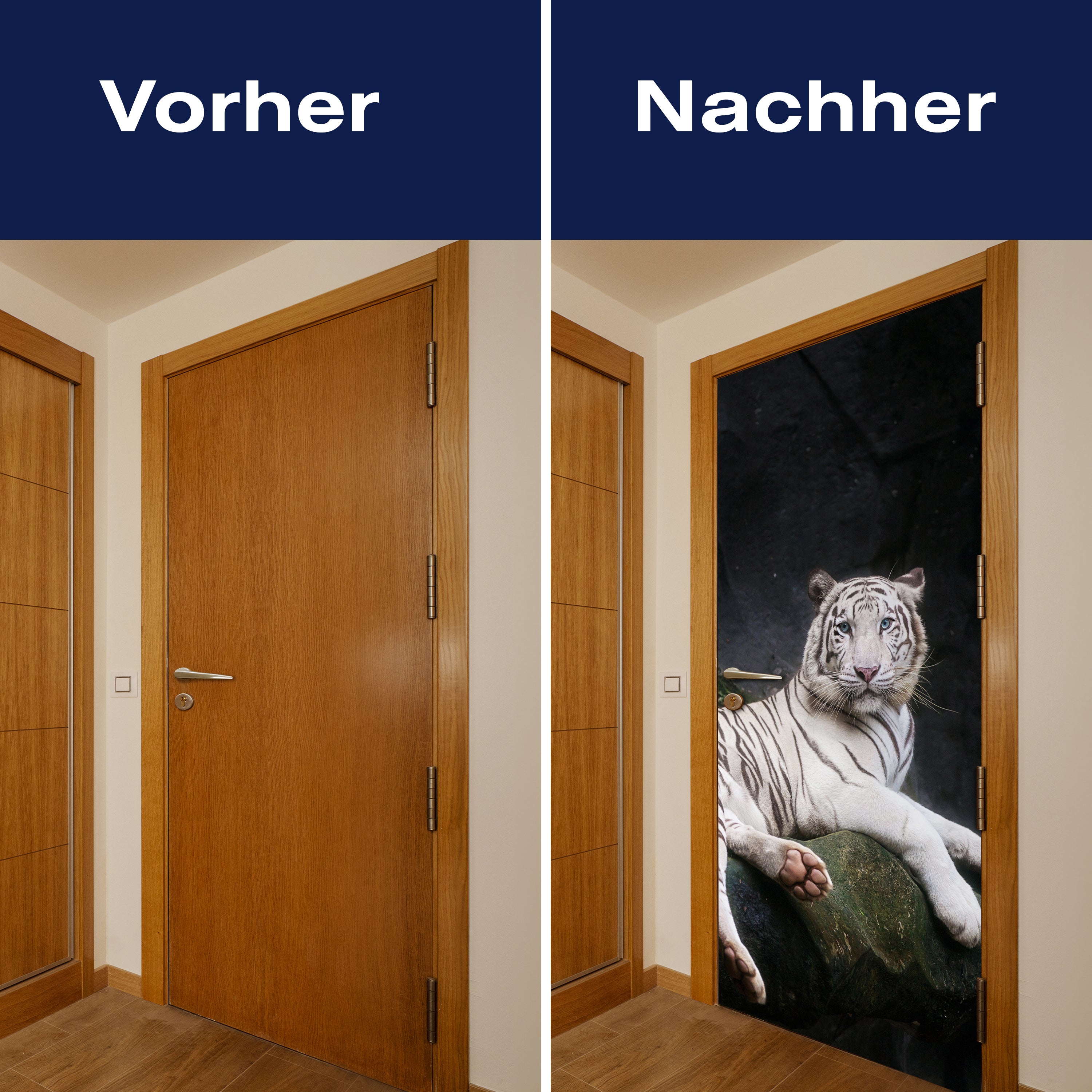 Türtapete Weißer Tiger sitzt in der Höhle M1027 - Bild 10 Türtapete Weißer Tiger sitzt in der Höhle M1027 - Bild 10