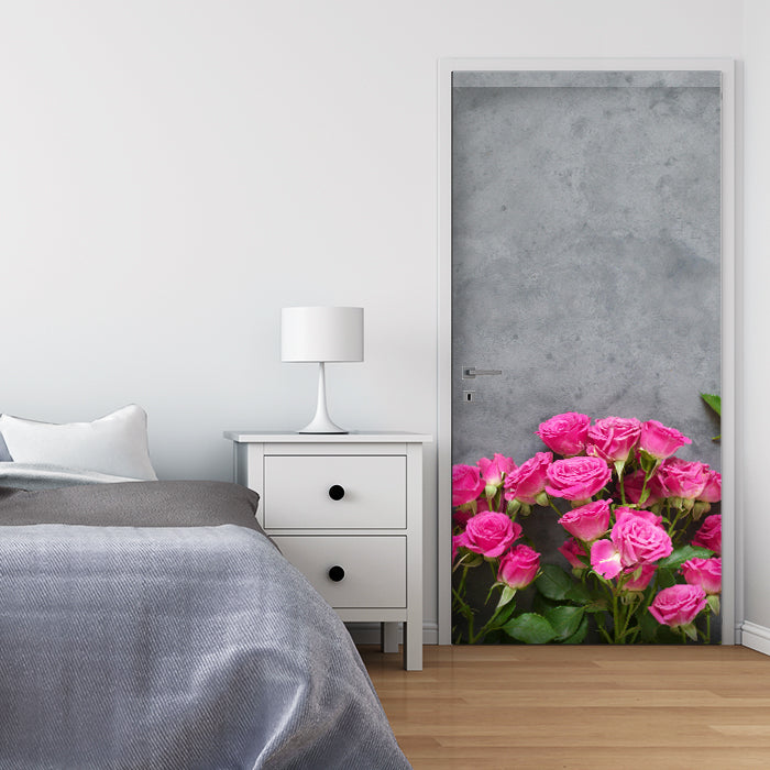 Türtapete Rosa Rosen auf dunkelgrauem Hintergrund M1033 - Bild 1 Türtapete Rosa Rosen auf dunkelgrauem Hintergrund M1033 - Bild 1