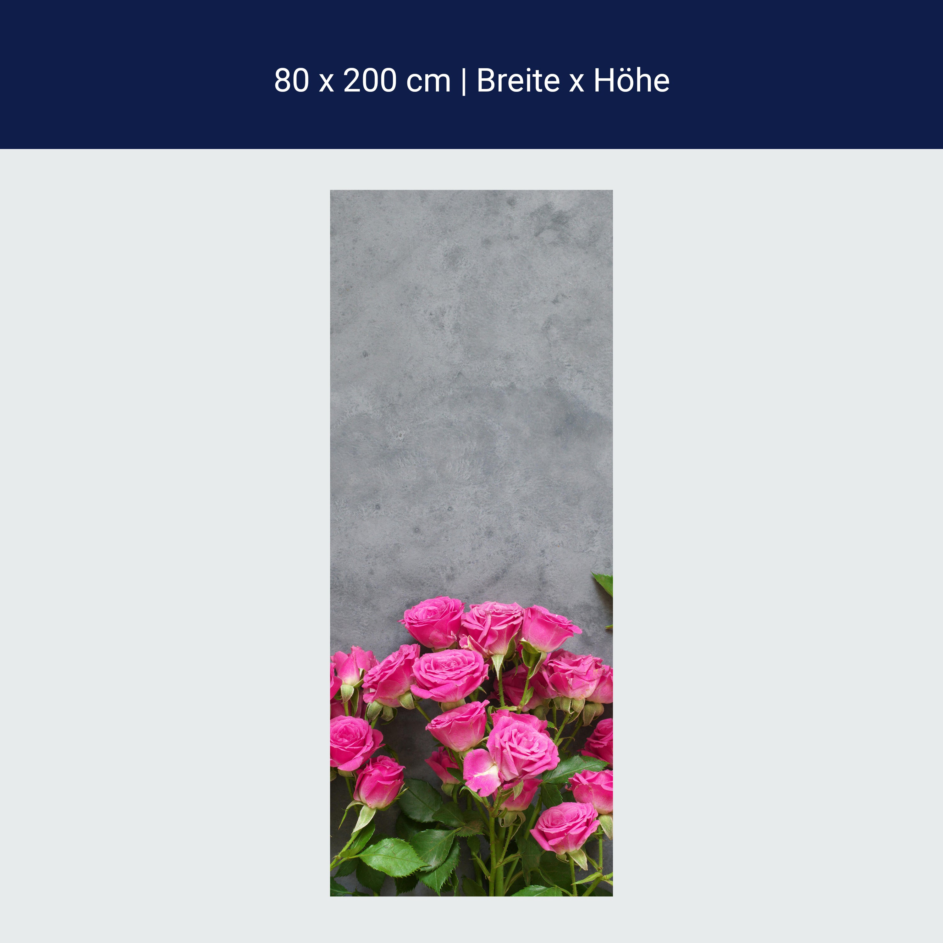 Türtapete Rosa Rosen auf dunkelgrauem Hintergrund M1033 Türtapete Rosa Rosen auf dunkelgrauem Hintergrund M1033