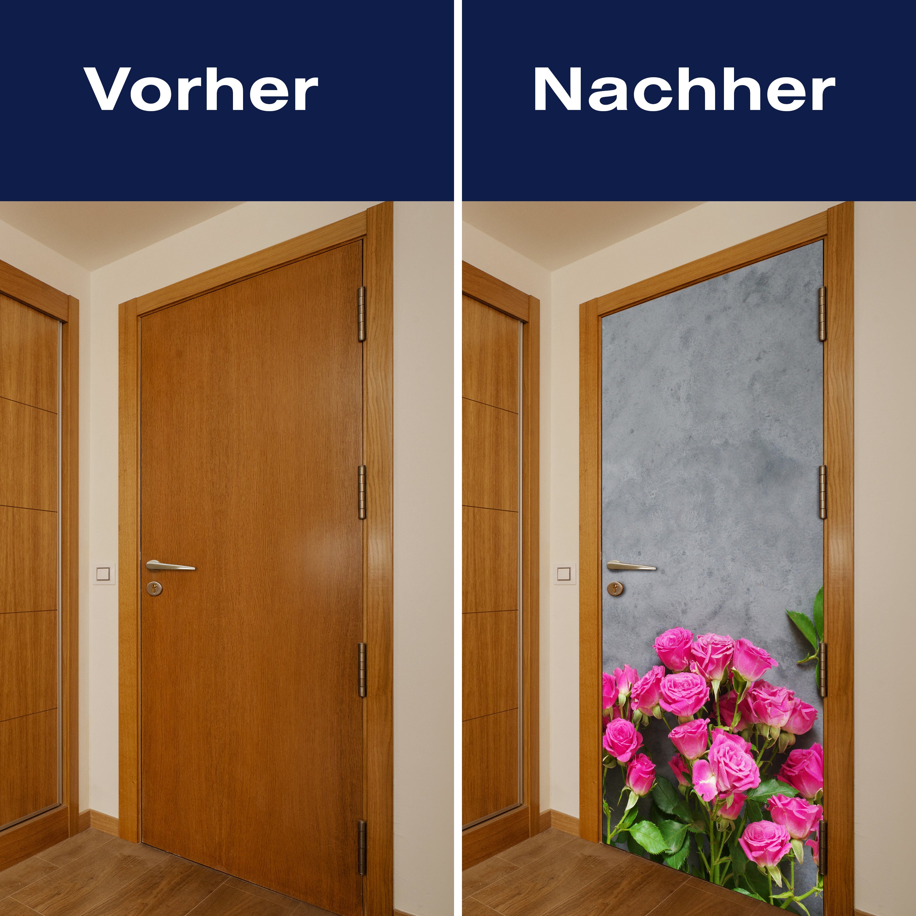 Türtapete Rosa Rosen auf dunkelgrauem Hintergrund M1033 - Bild 10 Türtapete Rosa Rosen auf dunkelgrauem Hintergrund M1033 - Bild 10