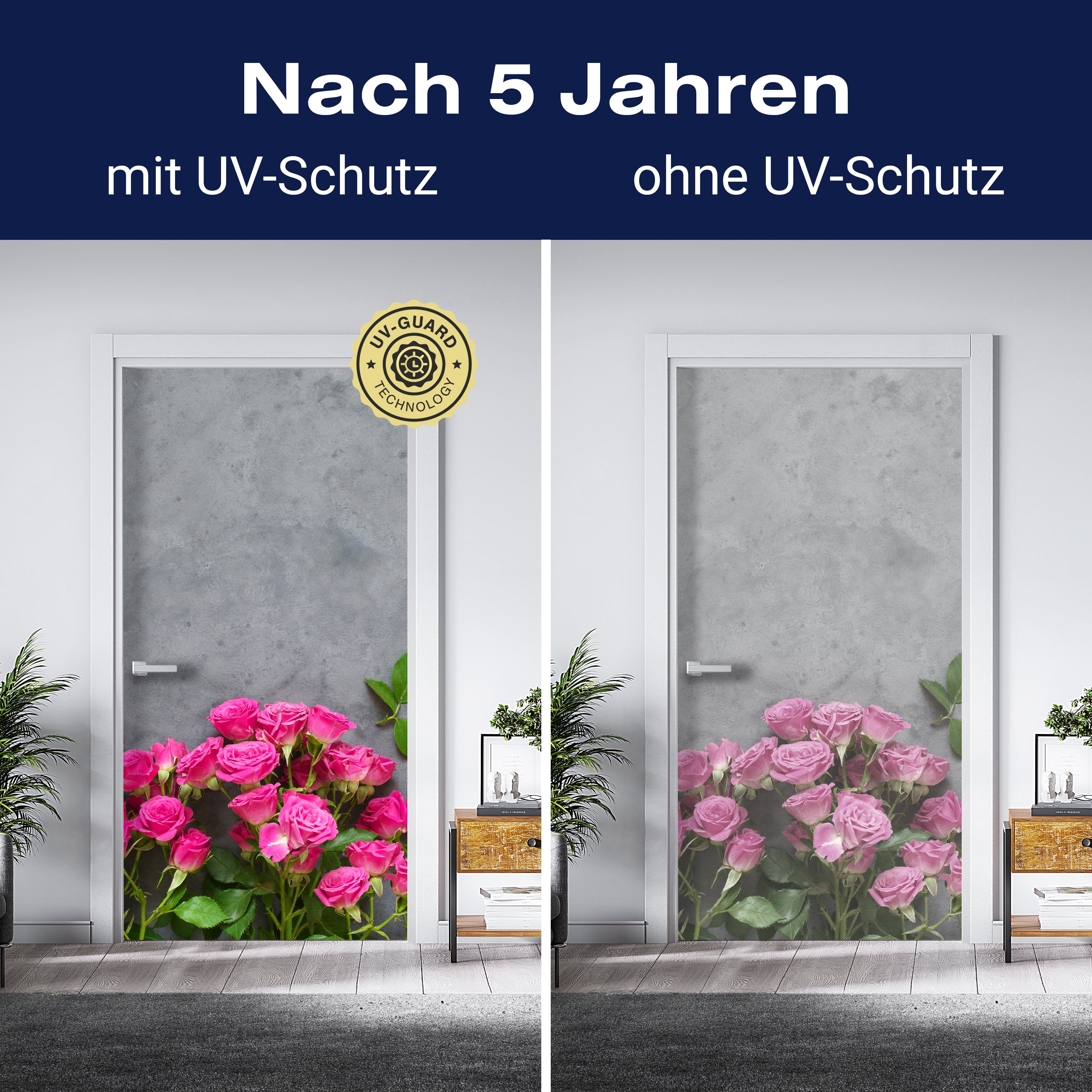 Türtapete Rosa Rosen auf dunkelgrauem Hintergrund M1033 - Bild 4 Türtapete Rosa Rosen auf dunkelgrauem Hintergrund M1033 - Bild 4