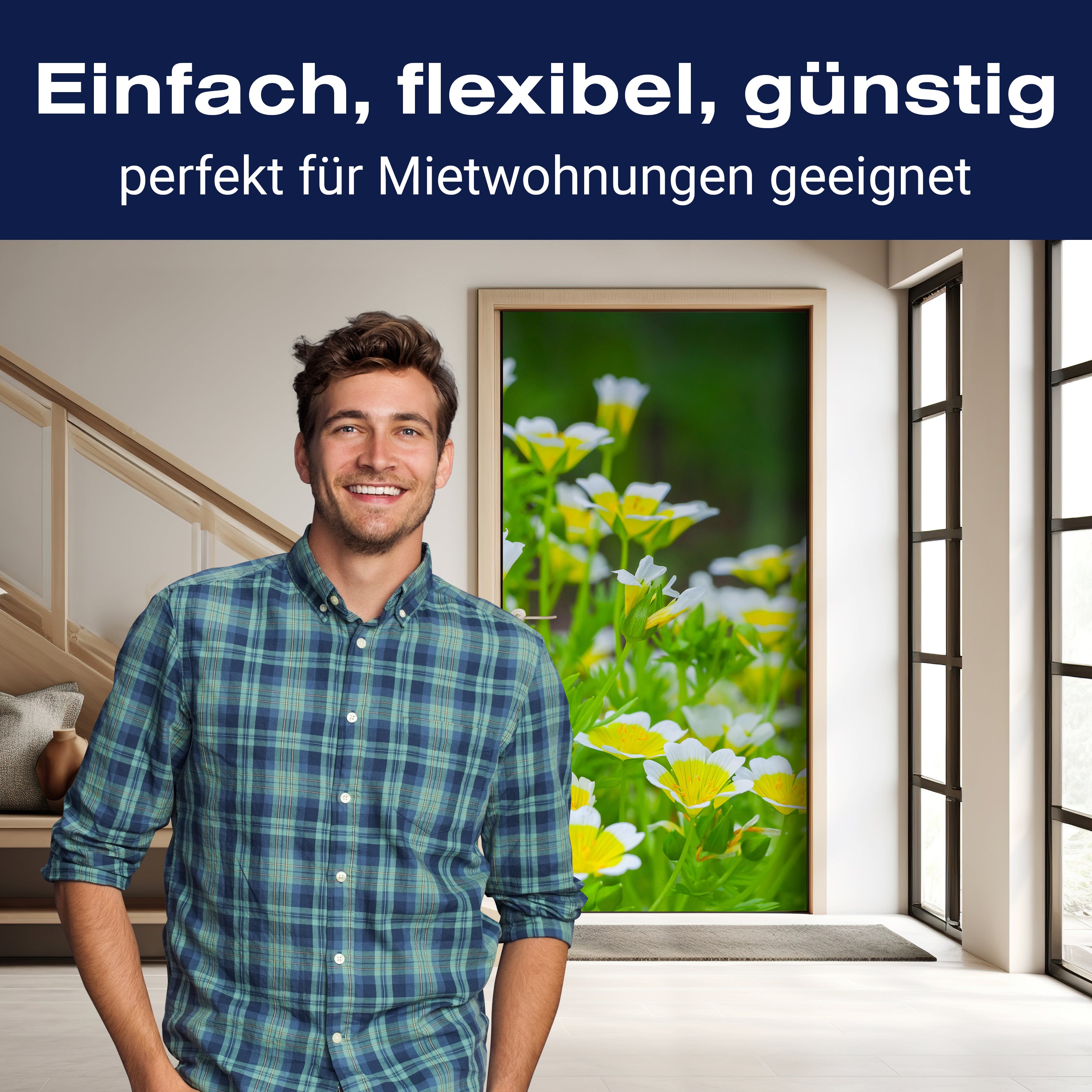 Türtapete Blumen, die im Sommergarten wachsen M1039 - Bild 3 Türtapete Blumen, die im Sommergarten wachsen M1039 - Bild 3