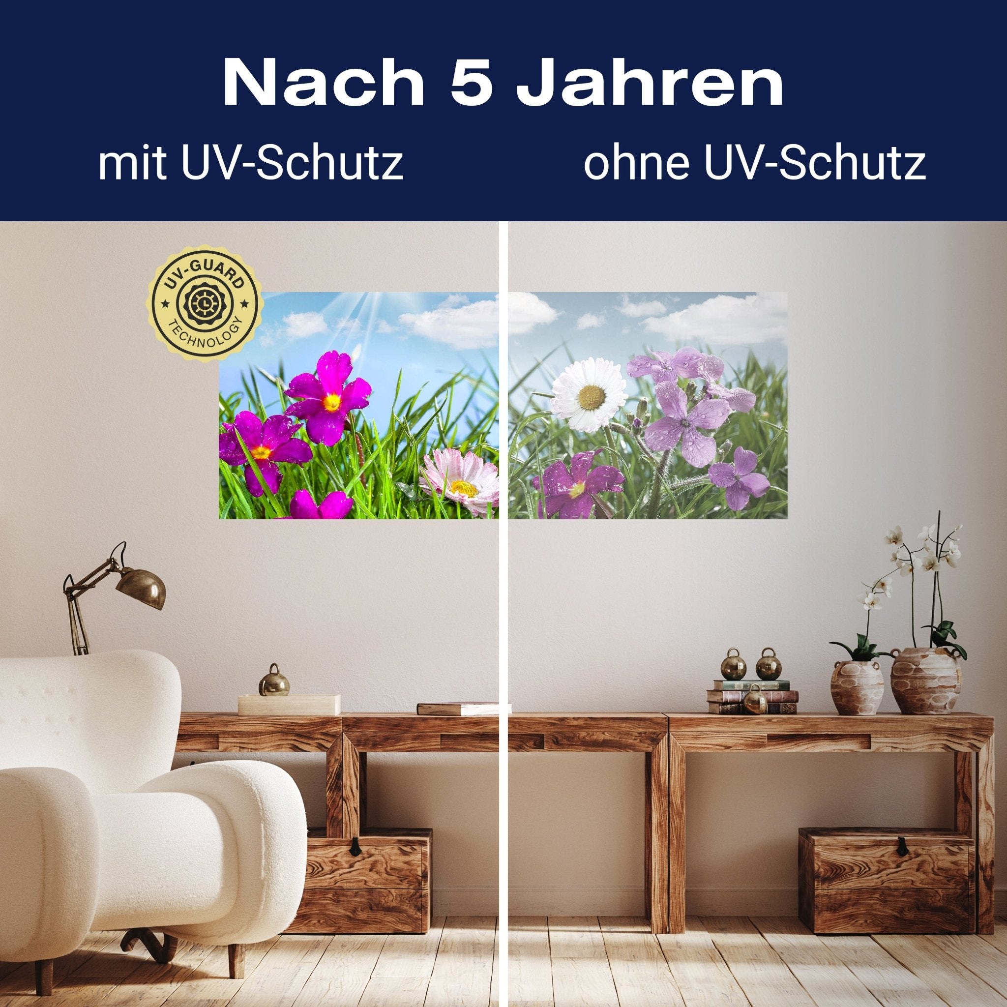 Leinwandbild Blühende Wiese unter blauem Himmel M1044 kaufen - Bild 9 Leinwandbild Blühende Wiese unter blauem Himmel M1044 kaufen - Bild 9