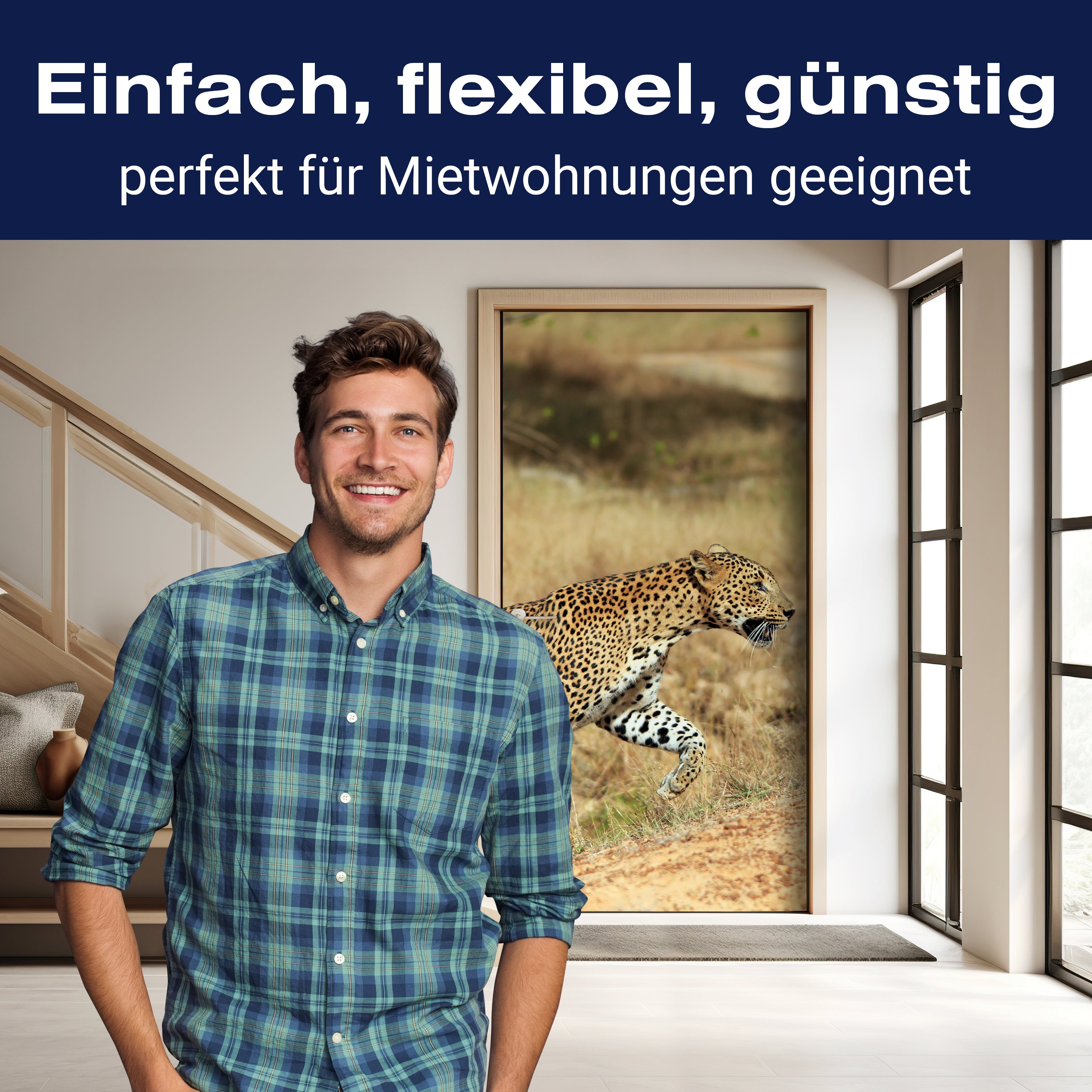 Türtapete Sri-Lankischer Leopard M1058 - Bild 3 Türtapete Sri-Lankischer Leopard M1058 - Bild 3