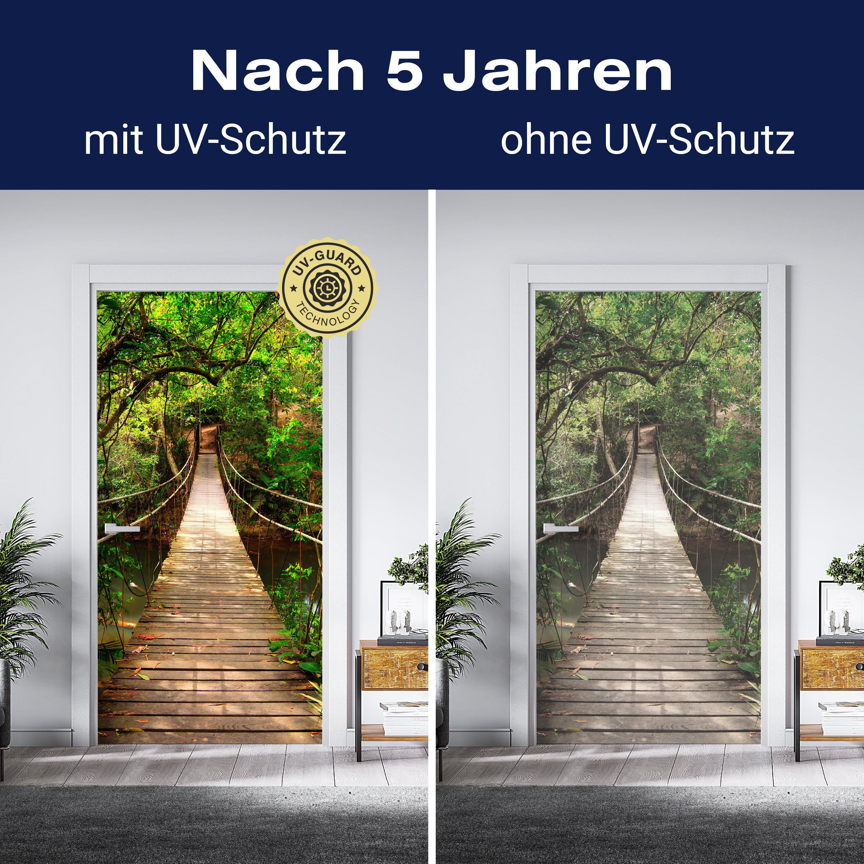 Türtapete Hänge-brücke im Dschungel, Fluss, Wasser M1068 - Bild 4 Türtapete Hänge-brücke im Dschungel, Fluss, Wasser M1068 - Bild 4