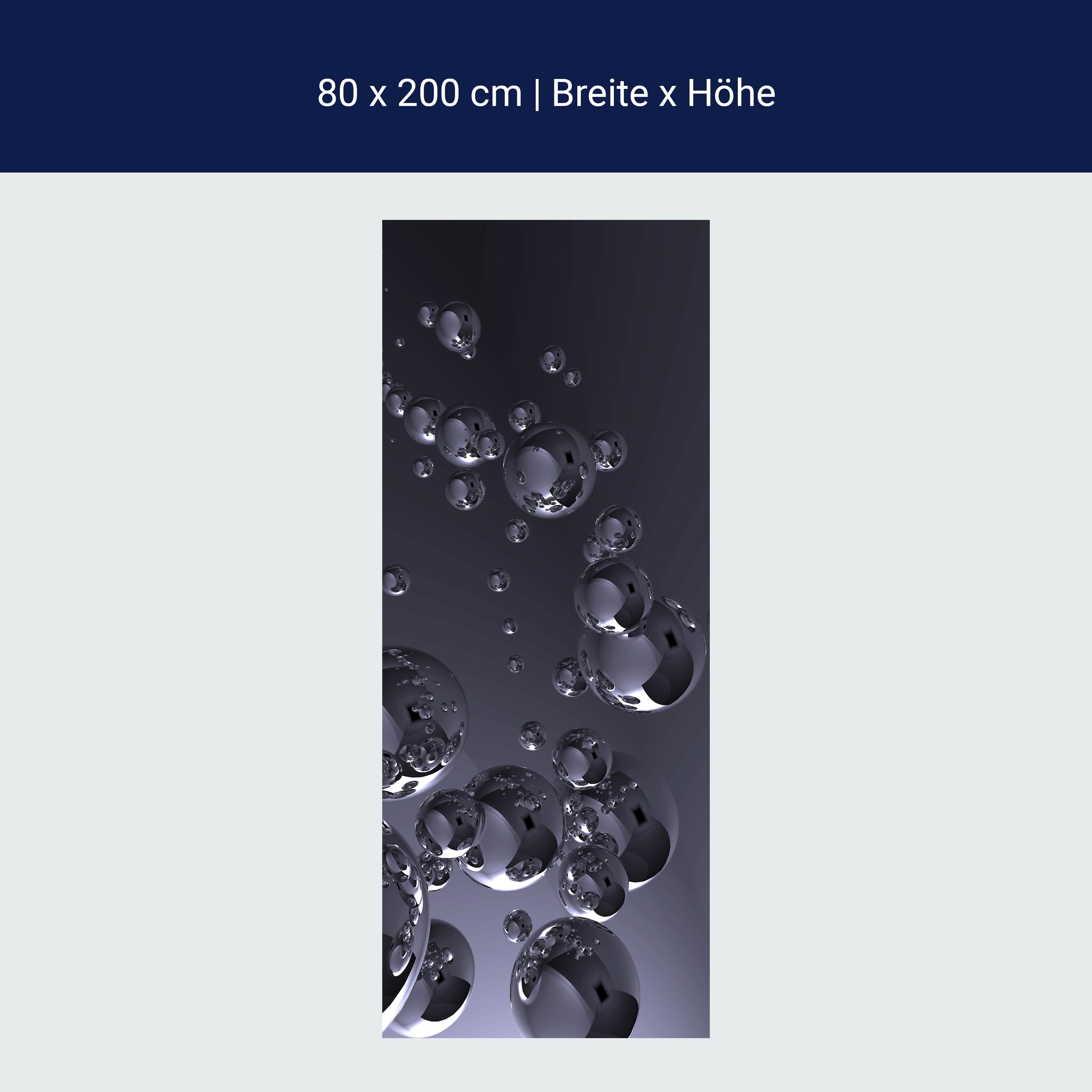 Türtapete Metallische Kugeln, Chrom, Bälle, Blasen M1069 Türtapete Metallische Kugeln, Chrom, Bälle, Blasen M1069