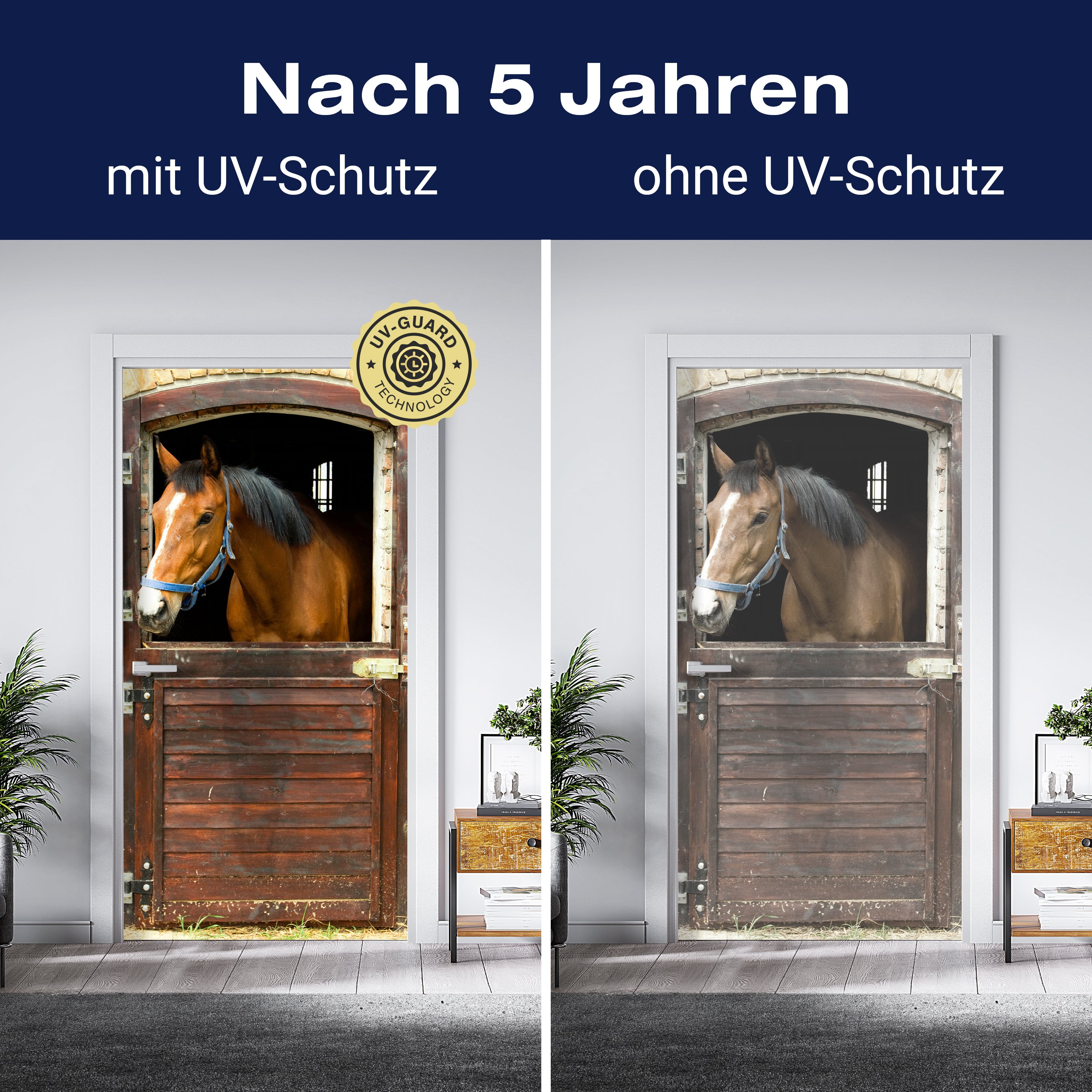 Türtapete Pferd an Stall-tür, Pferde, Tiere, Holz M1070 - Bild 4 Türtapete Pferd an Stall-tür, Pferde, Tiere, Holz M1070 - Bild 4