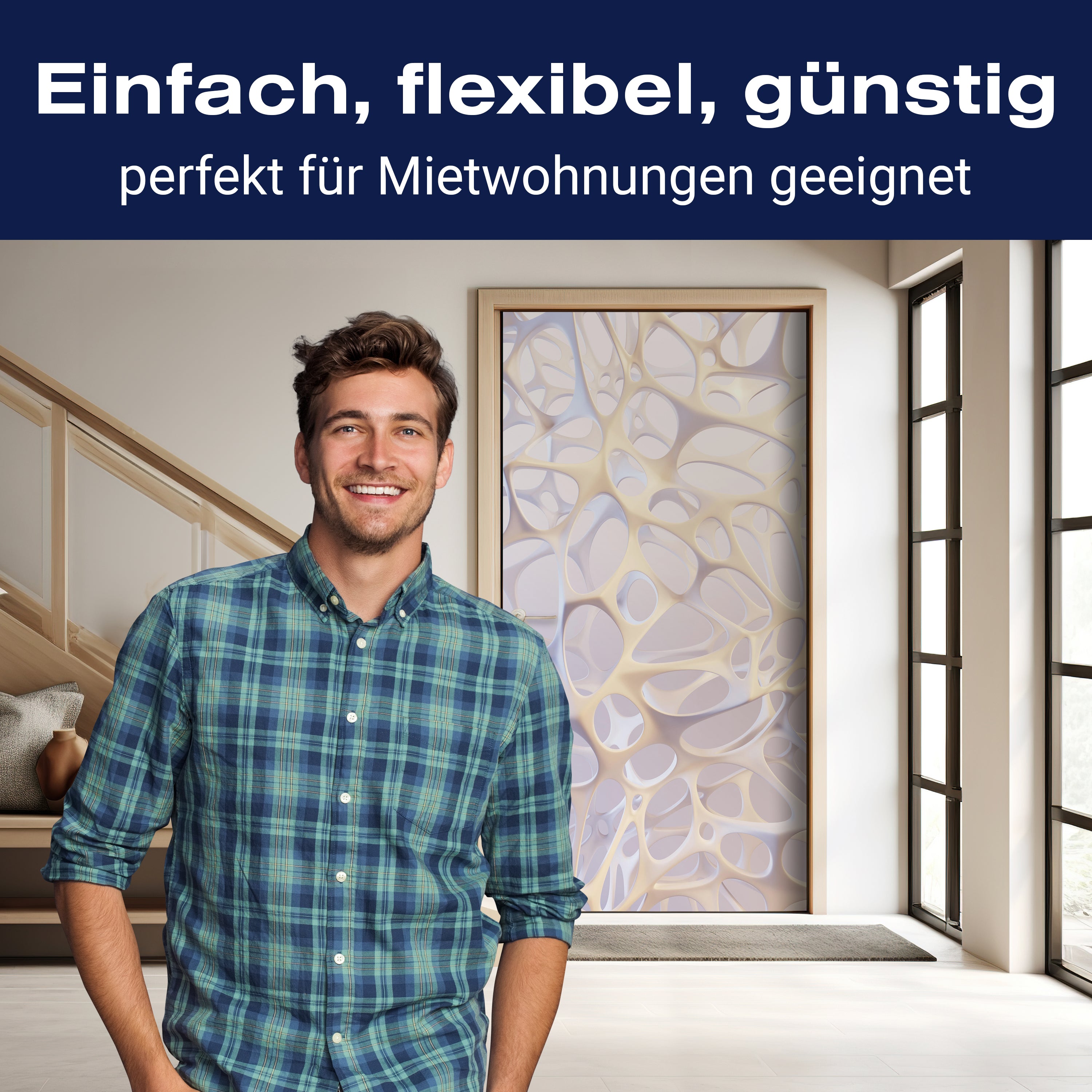 Türtapete 3D Netz, abstrakte Motive, Gitter M1071 - Bild 3 Türtapete 3D Netz, abstrakte Motive, Gitter M1071 - Bild 3