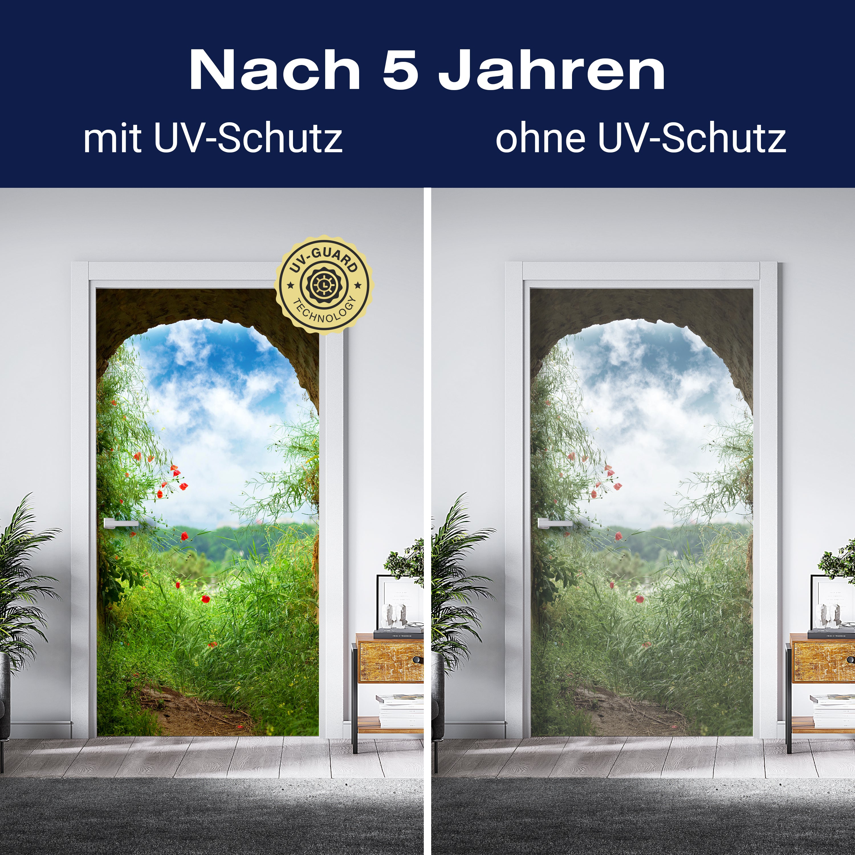 Türtapete Blick aus Tunnel, Wiese, Natur, Blumen M1074 - Bild 4 Türtapete Blick aus Tunnel, Wiese, Natur, Blumen M1074 - Bild 4