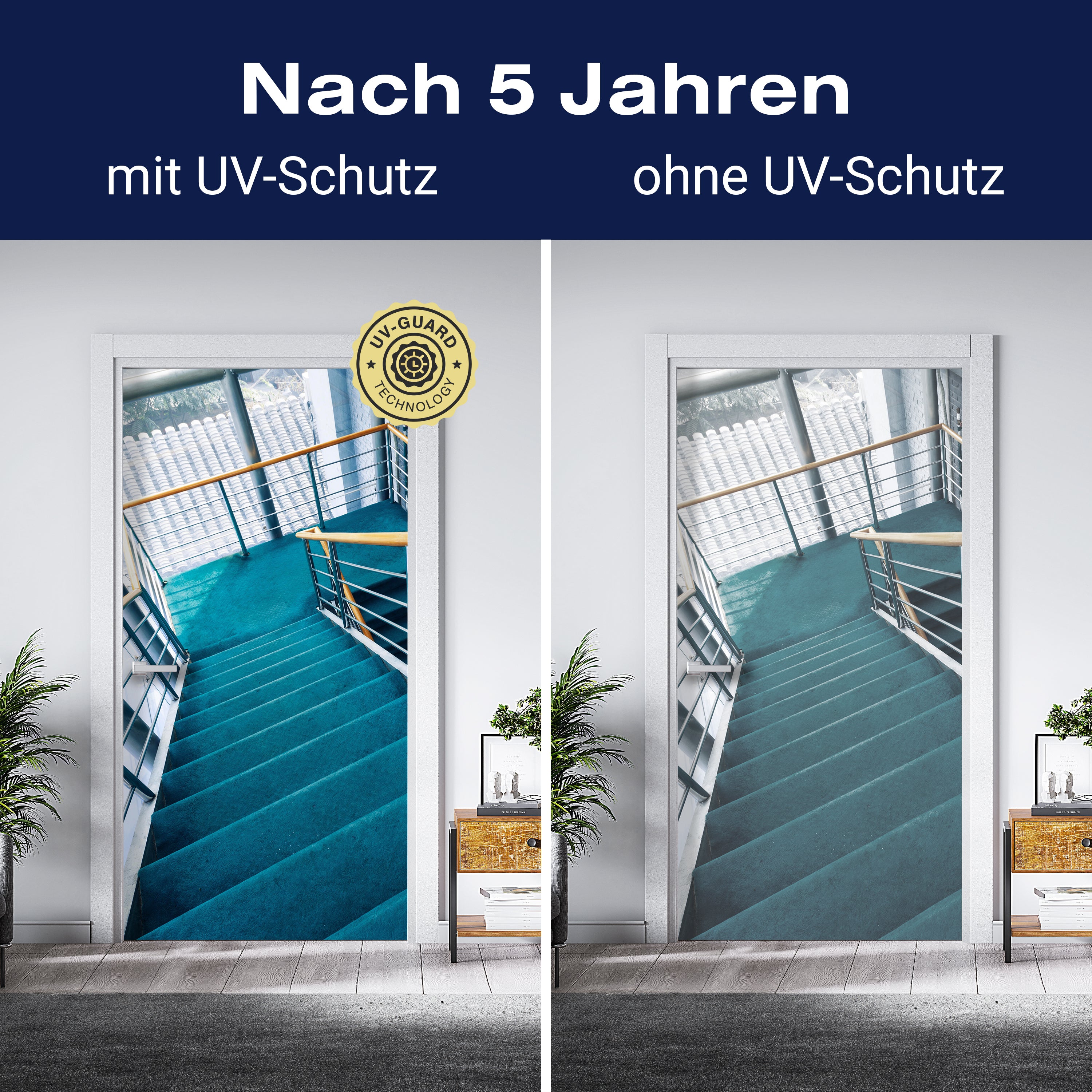 Türtapete Blick auf Treppe, Treppen-stufen M1075 - Bild 4 Türtapete Blick auf Treppe, Treppen-stufen M1075 - Bild 4