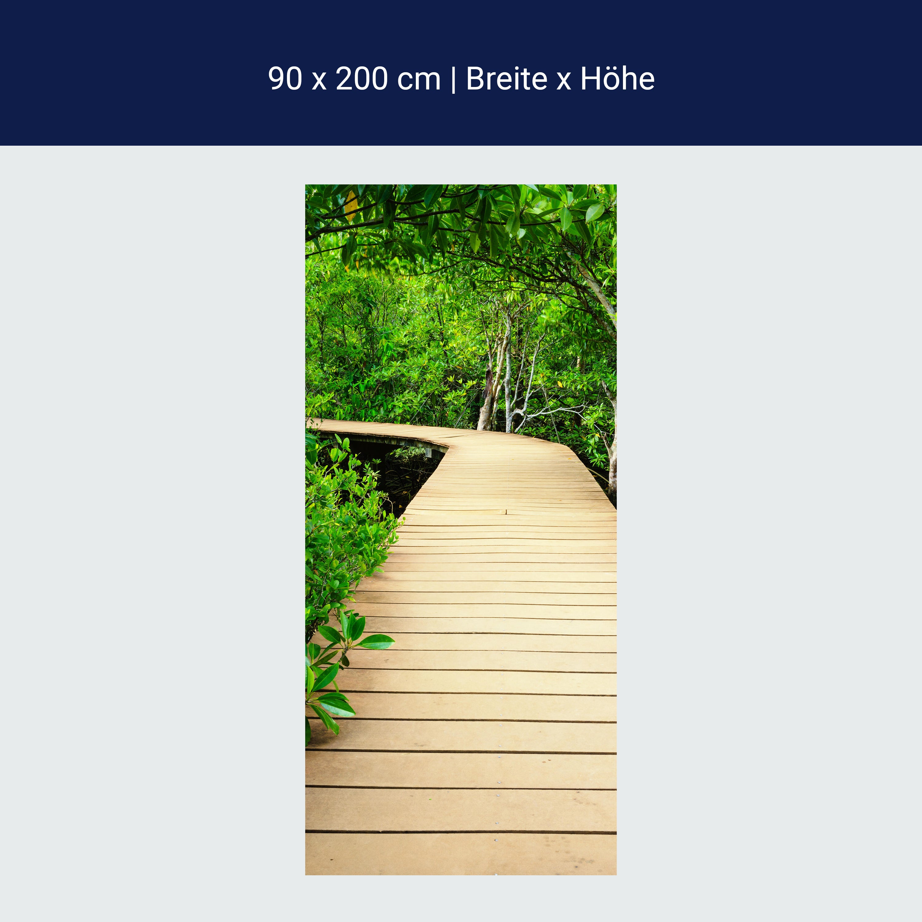 Türtapete moderner Holz-steg im Wald, Weg, Natur M1078 Türtapete moderner Holz-steg im Wald, Weg, Natur M1078