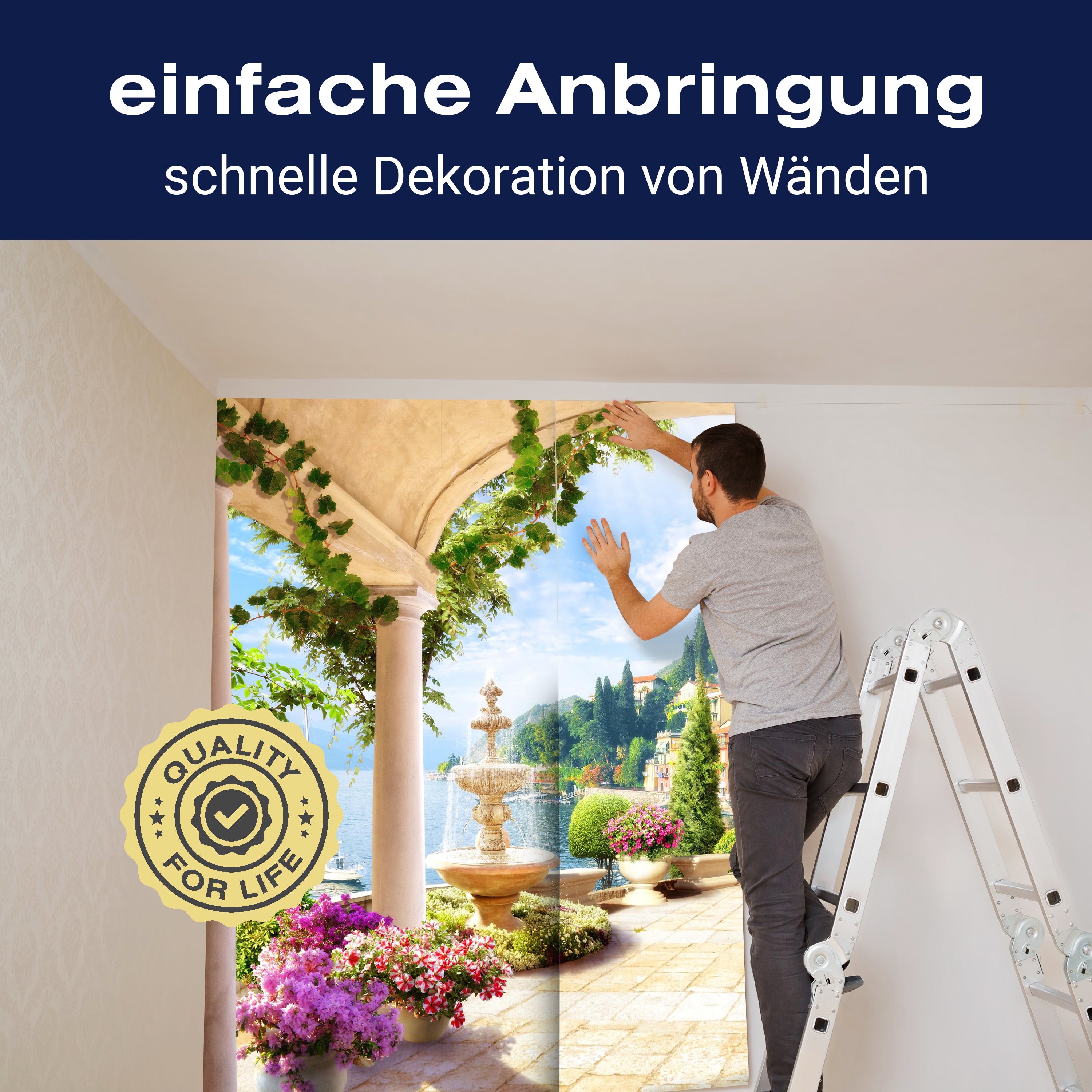 Fototapete Seeblick Sandstein Terrasse M1080 - Bild 3 Fototapete Seeblick Sandstein Terrasse M1080 - Bild 3