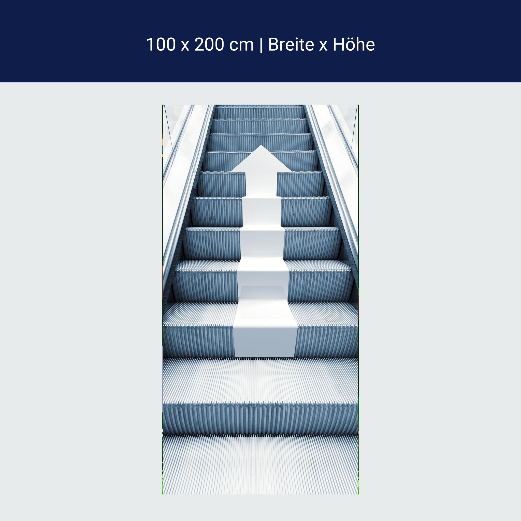 Türtapete Pfeil auf Rolltreppe, Kaufhaus, Treppe M1083 Türtapete Pfeil auf Rolltreppe, Kaufhaus, Treppe M1083