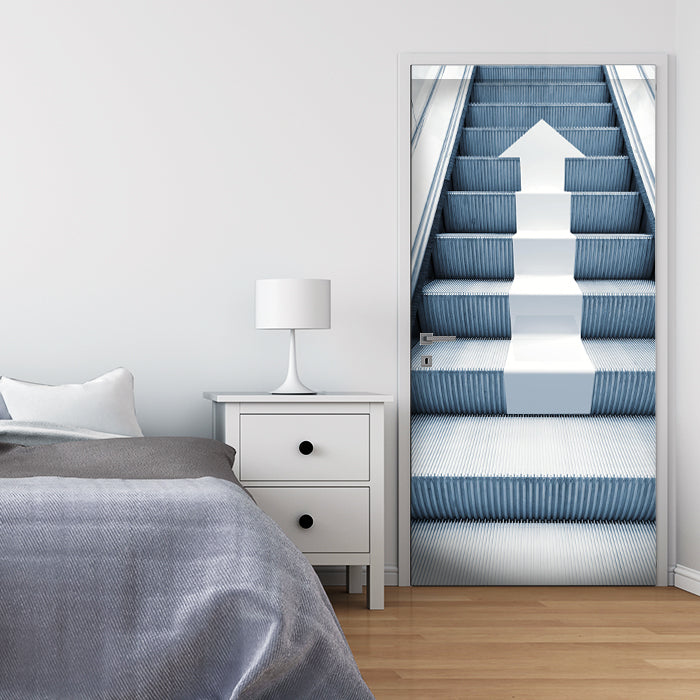 Türtapete Pfeil auf Rolltreppe, Kaufhaus, Treppe M1083 - Bild 1 Türtapete Pfeil auf Rolltreppe, Kaufhaus, Treppe M1083 - Bild 1