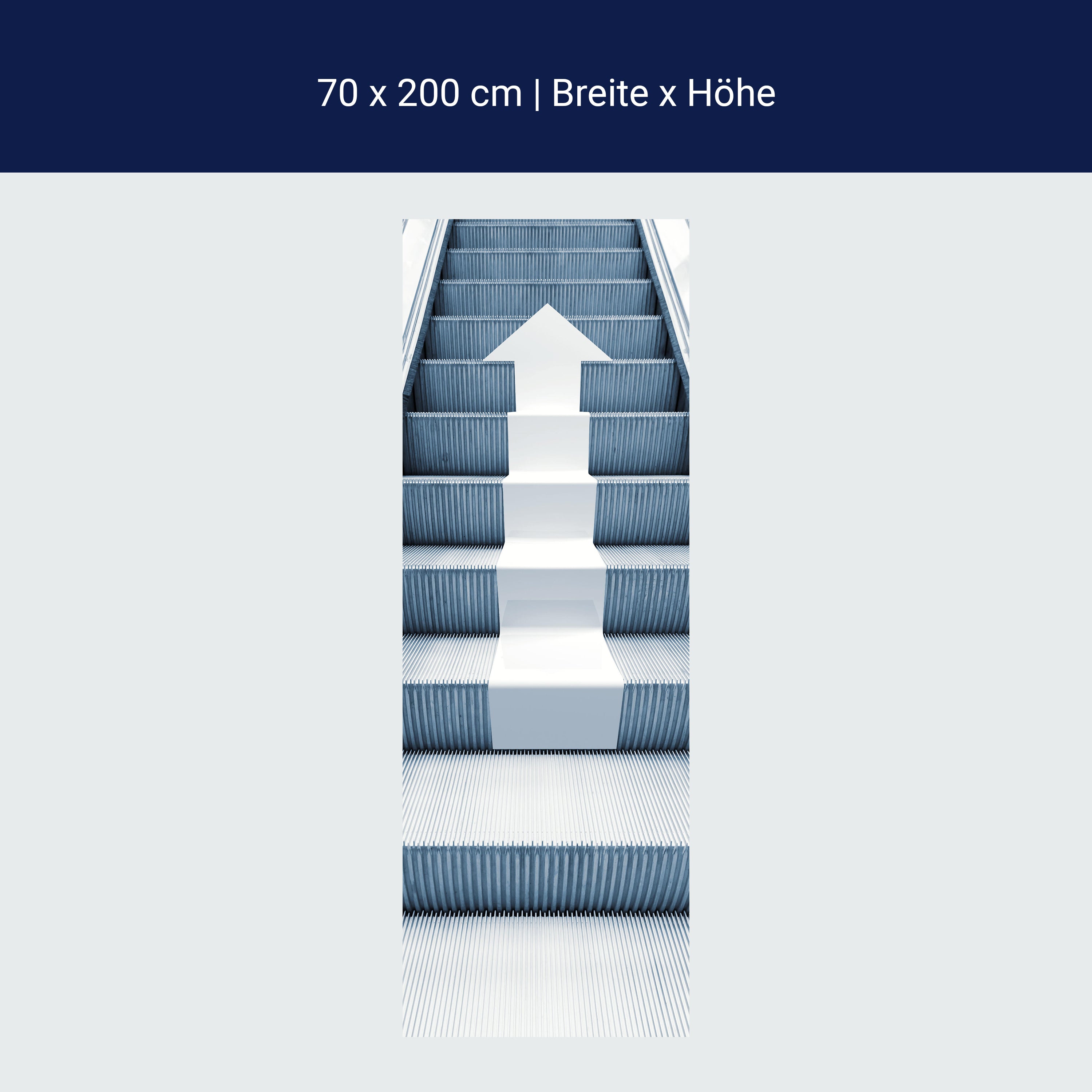 Türtapete Pfeil auf Rolltreppe, Kaufhaus, Treppe M1083 Türtapete Pfeil auf Rolltreppe, Kaufhaus, Treppe M1083