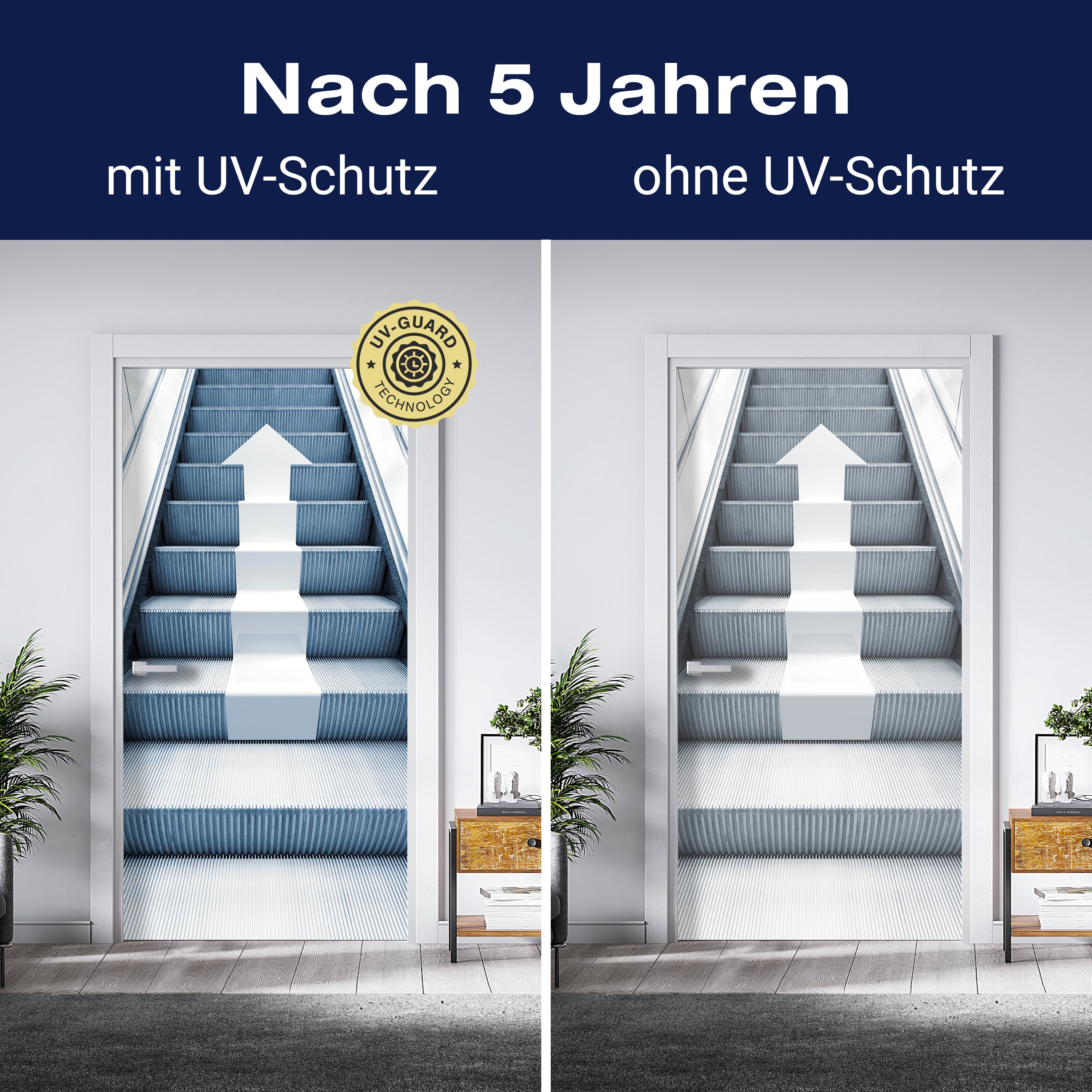 Türtapete Pfeil auf Rolltreppe, Kaufhaus, Treppe M1083 - Bild 4 Türtapete Pfeil auf Rolltreppe, Kaufhaus, Treppe M1083 - Bild 4