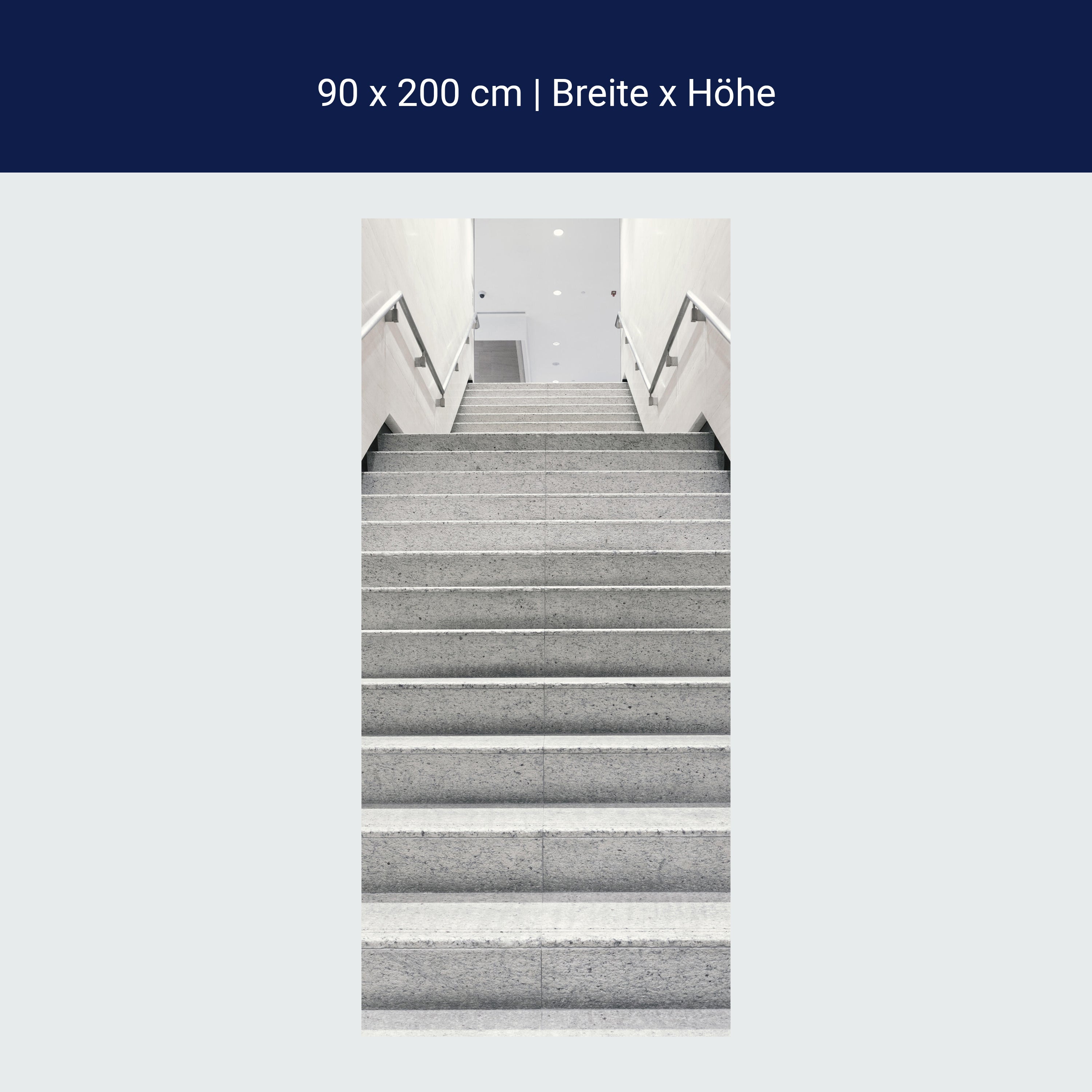 Türtapete moderne Stein-treppe, Geländer, Metall M1084 Türtapete moderne Stein-treppe, Geländer, Metall M1084