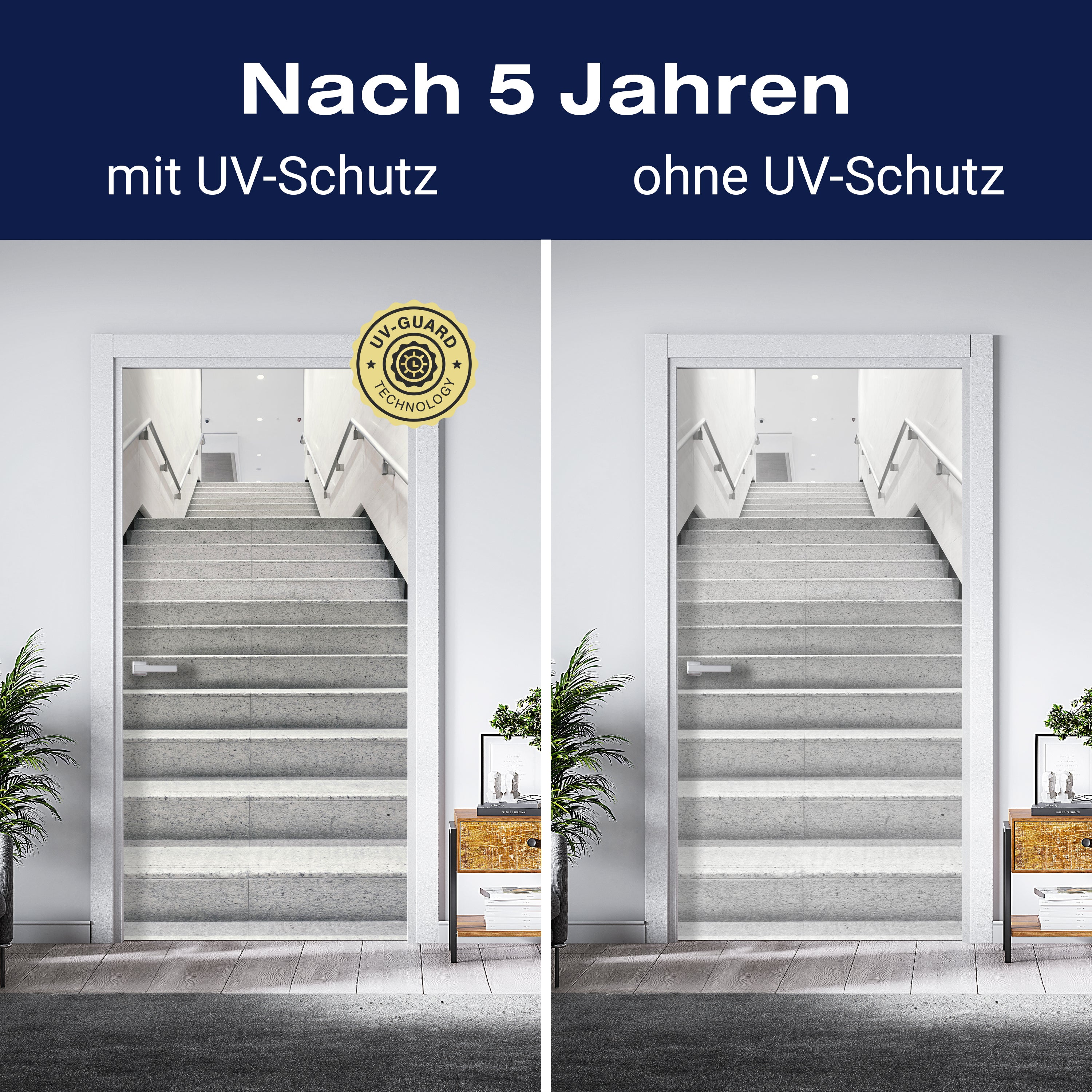 Türtapete moderne Stein-treppe, Geländer, Metall M1084 - Bild 4 Türtapete moderne Stein-treppe, Geländer, Metall M1084 - Bild 4