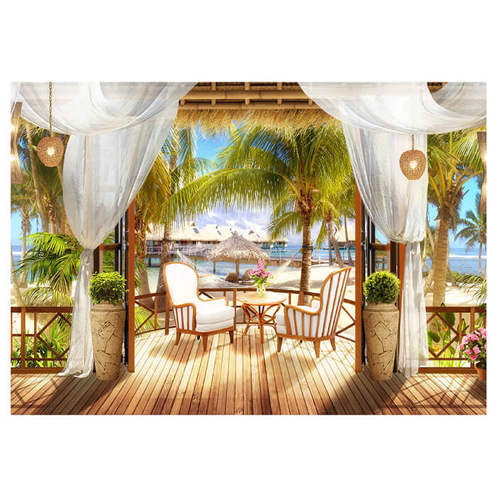 Fototapete Urlaub Balkon Strand M1087 - Bild 2 Fototapete Urlaub Balkon Strand M1087 - Bild 2