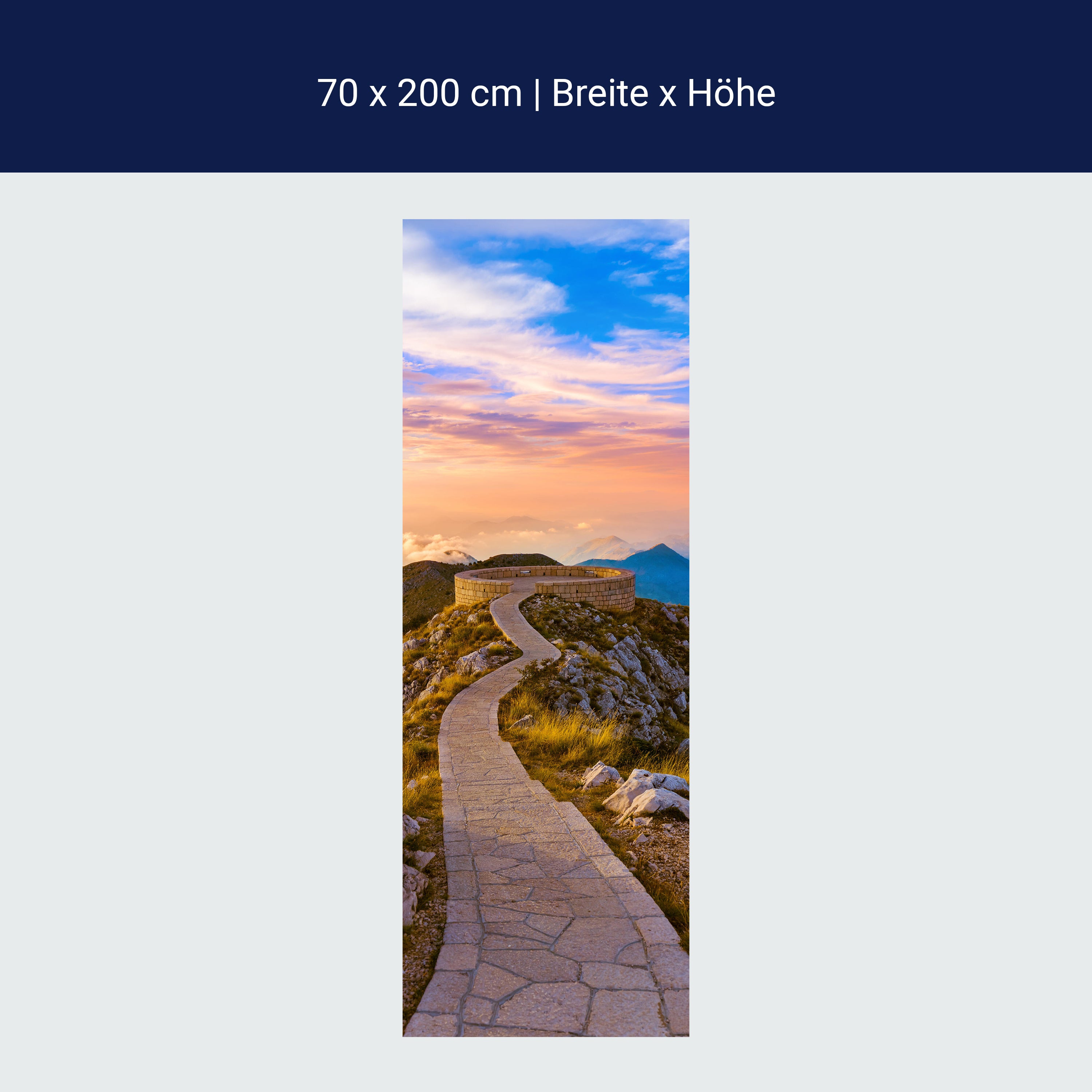 Türtapete Weg auf Berg-gipfel, Aussicht, Mauer M1091 Türtapete Weg auf Berg-gipfel, Aussicht, Mauer M1091