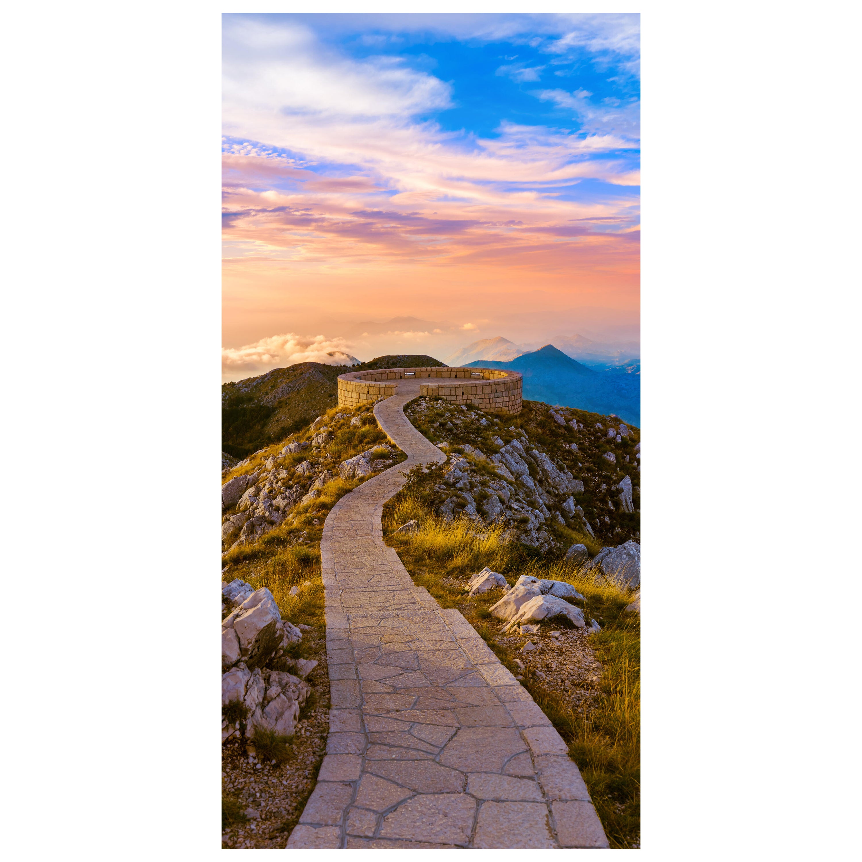 Türtapete Weg auf Berg-gipfel, Aussicht, Mauer M1091 - Bild 2 Türtapete Weg auf Berg-gipfel, Aussicht, Mauer M1091 - Bild 2