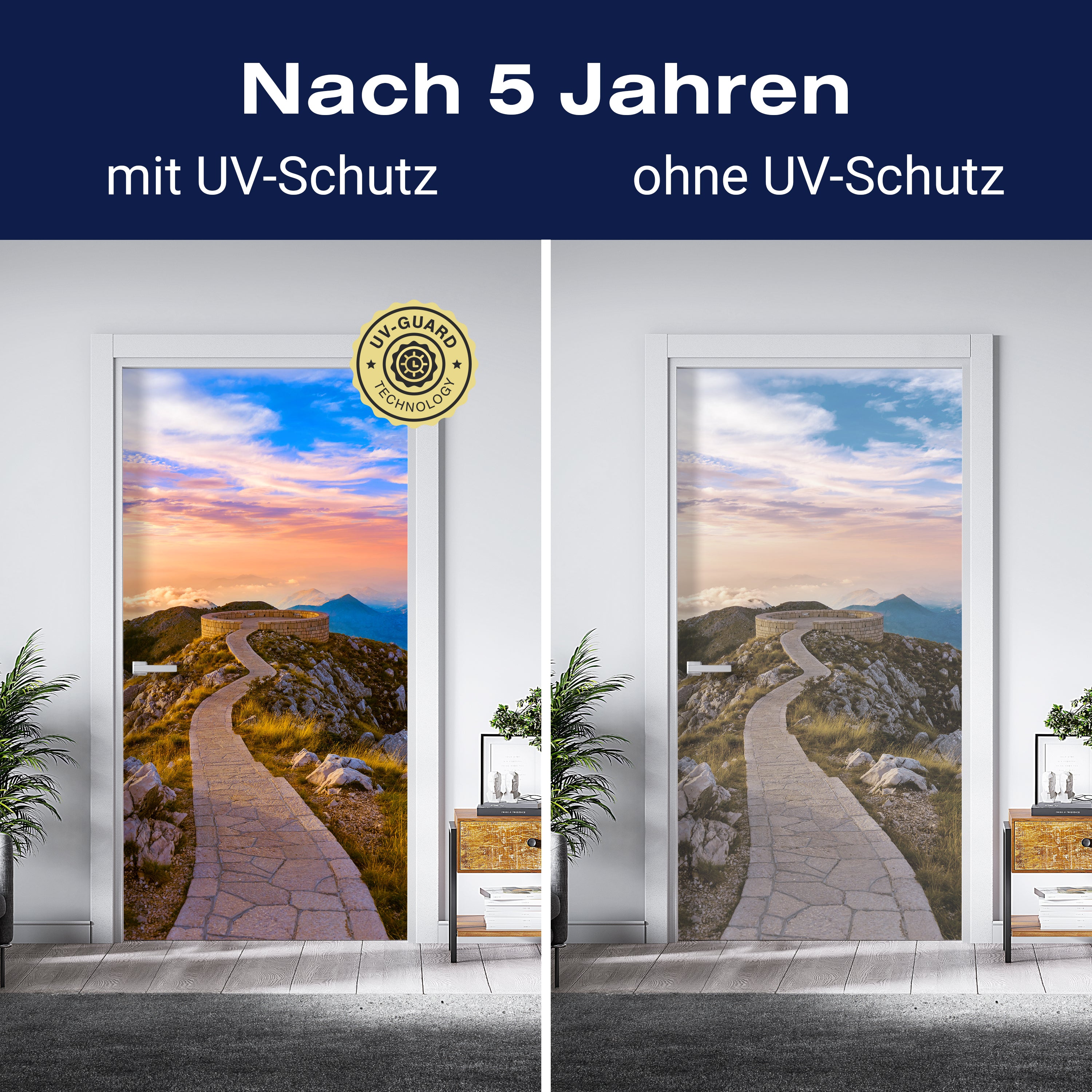 Türtapete Weg auf Berg-gipfel, Aussicht, Mauer M1091 - Bild 4 Türtapete Weg auf Berg-gipfel, Aussicht, Mauer M1091 - Bild 4