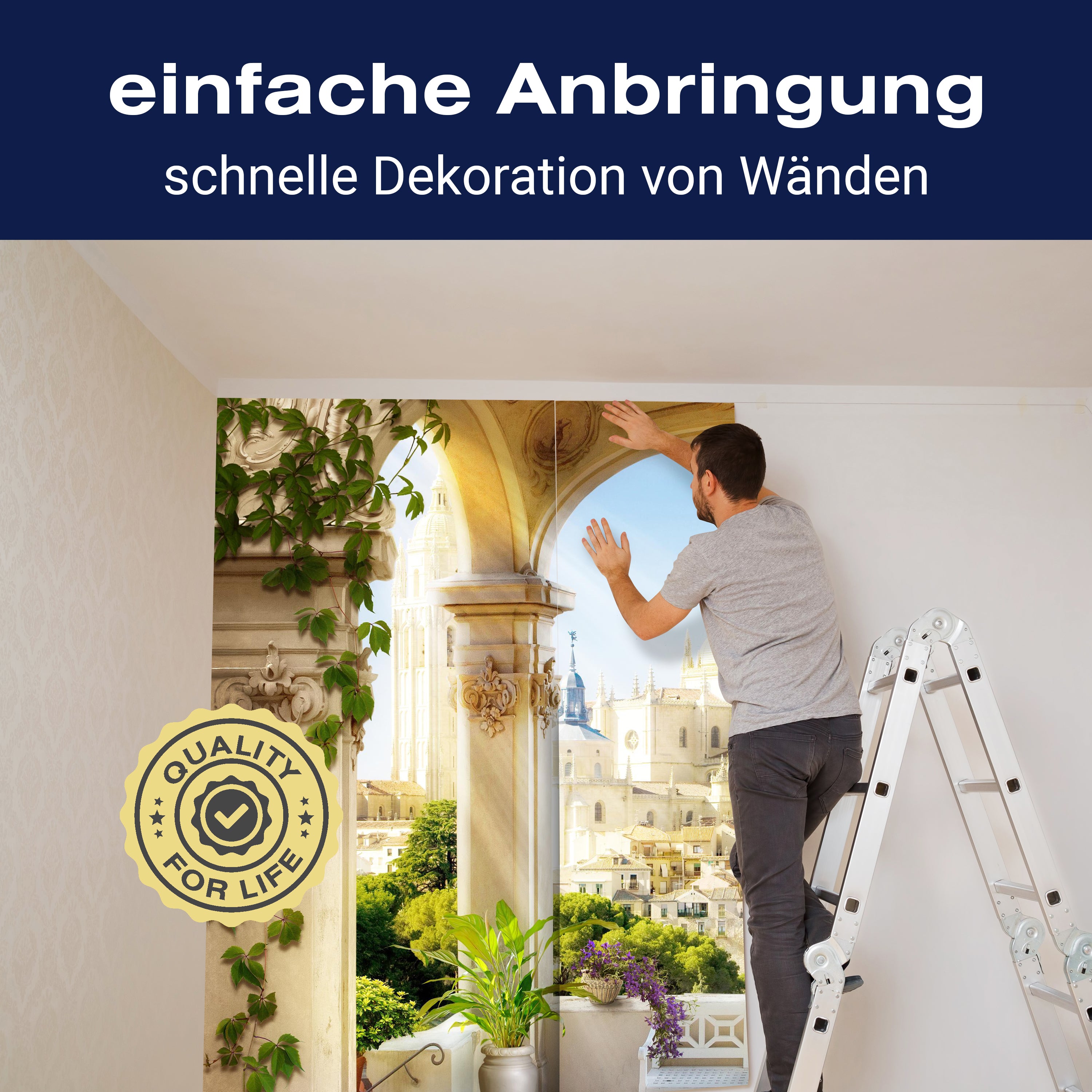 Fototapete Terrasse Stadtblick Säulen M1094 - Bild 3 Fototapete Terrasse Stadtblick Säulen M1094 - Bild 3