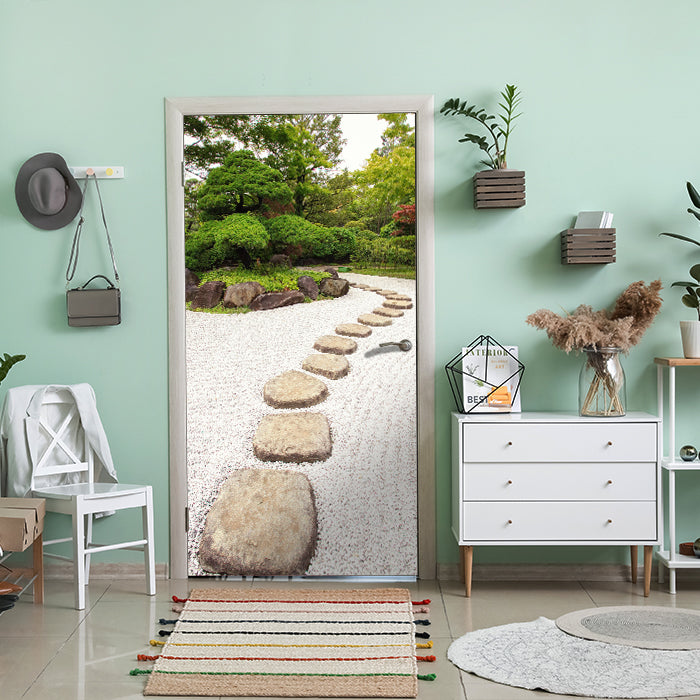 Türtapete Steine in einem Park, Kies, Garten M1095 - Bild 1 Türtapete Steine in einem Park, Kies, Garten M1095 - Bild 1