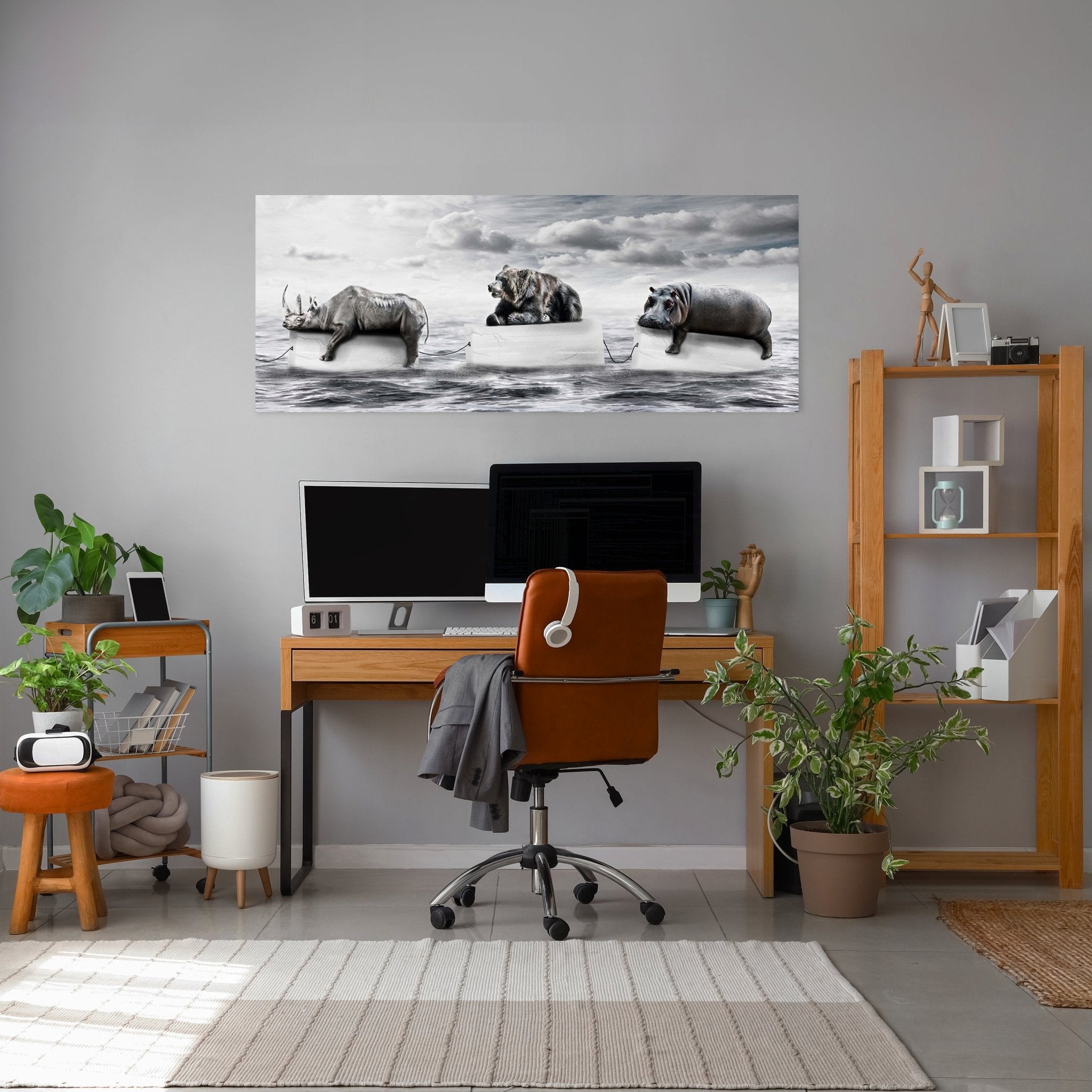 Leinwandbild Bär & Nilpferd auf Eis, Meer, Klima M1097 kaufen - Bild 3 Leinwandbild Bär & Nilpferd auf Eis, Meer, Klima M1097 kaufen - Bild 3