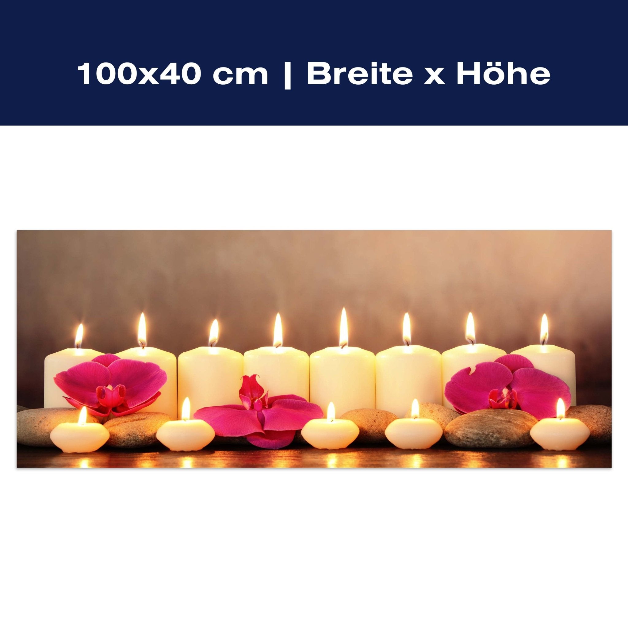 Leinwandbild Steine, Kerzen & Blüten, Wellness, Spa M1098 Leinwandbild Steine, Kerzen & Blüten, Wellness, Spa M1098