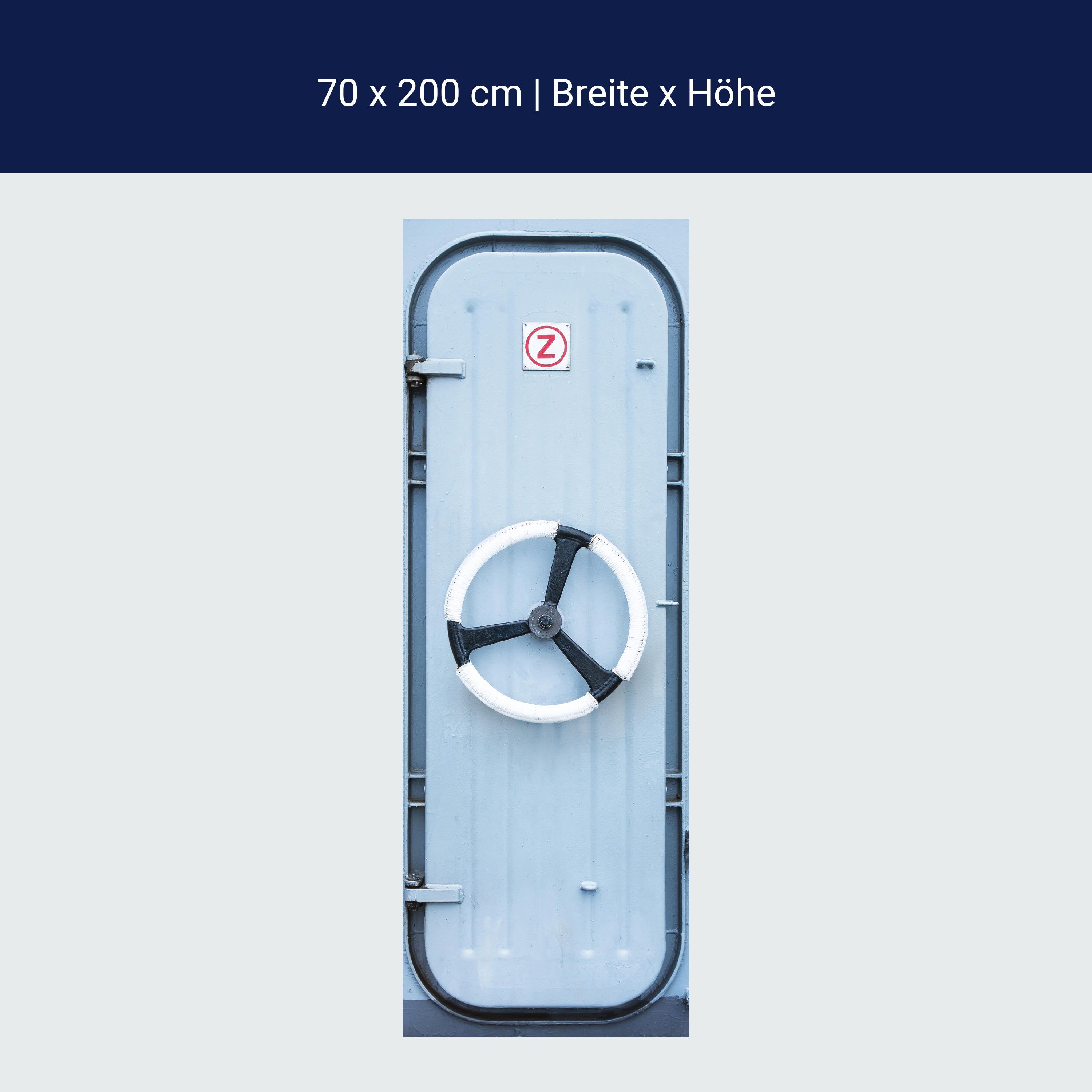 Türtapete Schiffs-schleuse Blau, Dreh-rad, Tür M1098 Türtapete Schiffs-schleuse Blau, Dreh-rad, Tür M1098