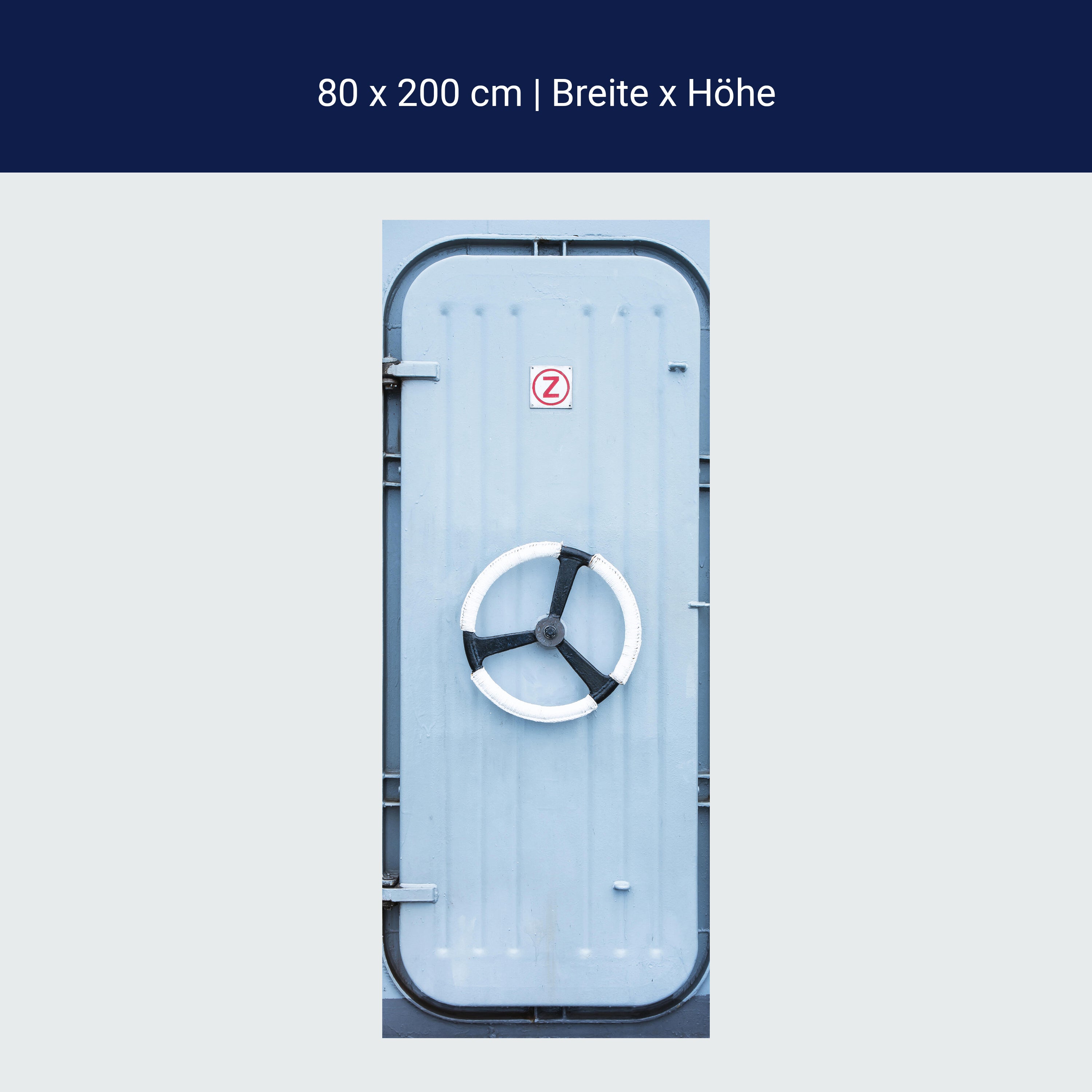 Türtapete Schiffs-schleuse Blau, Dreh-rad, Tür M1098 Türtapete Schiffs-schleuse Blau, Dreh-rad, Tür M1098