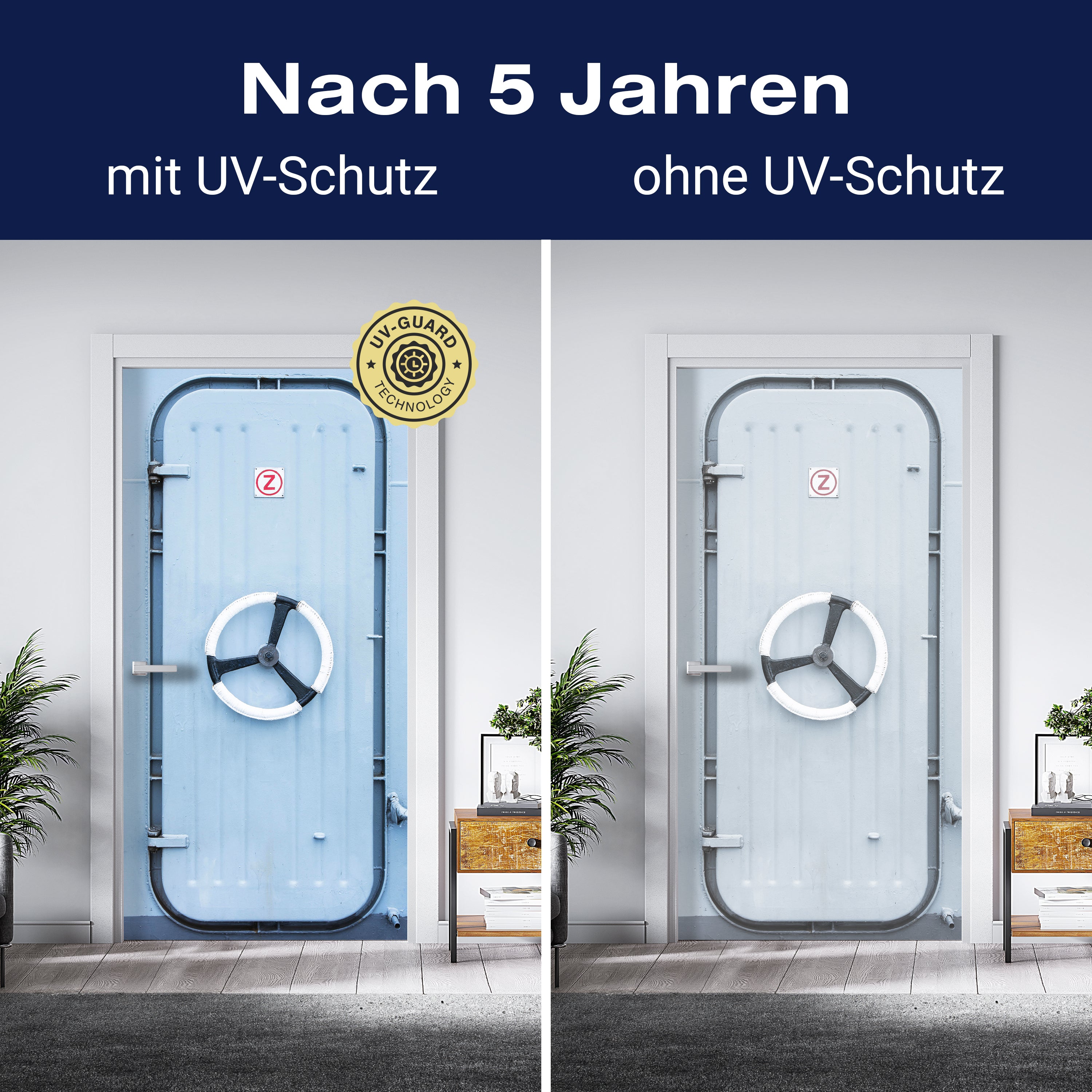 Türtapete Schiffs-schleuse Blau, Dreh-rad, Tür M1098 - Bild 4 Türtapete Schiffs-schleuse Blau, Dreh-rad, Tür M1098 - Bild 4