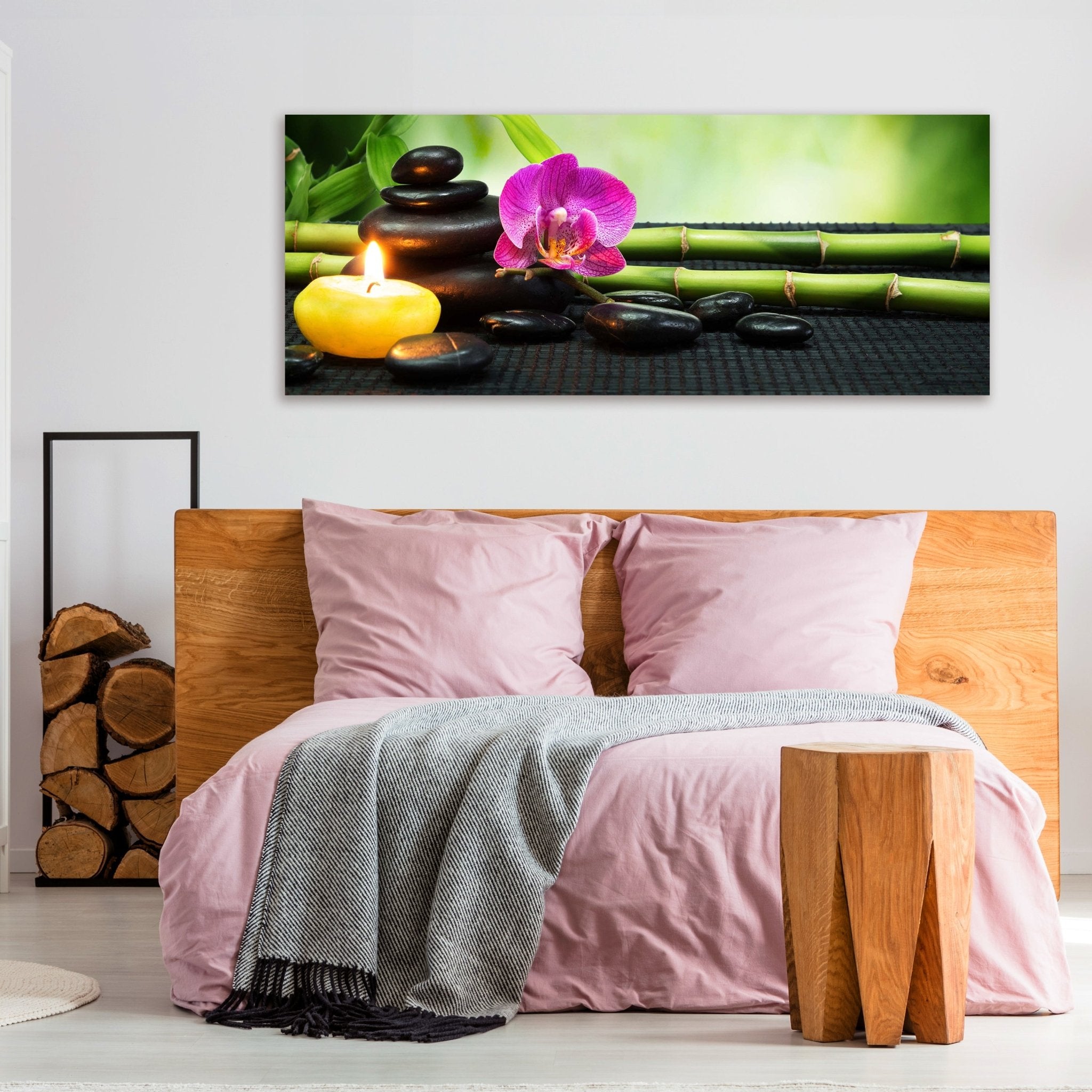 Leinwandbild Steine, Kerze & Blüte, Bambus, Wellness M1099 kaufen - Bild 3 Leinwandbild Steine, Kerze & Blüte, Bambus, Wellness M1099 kaufen - Bild 3