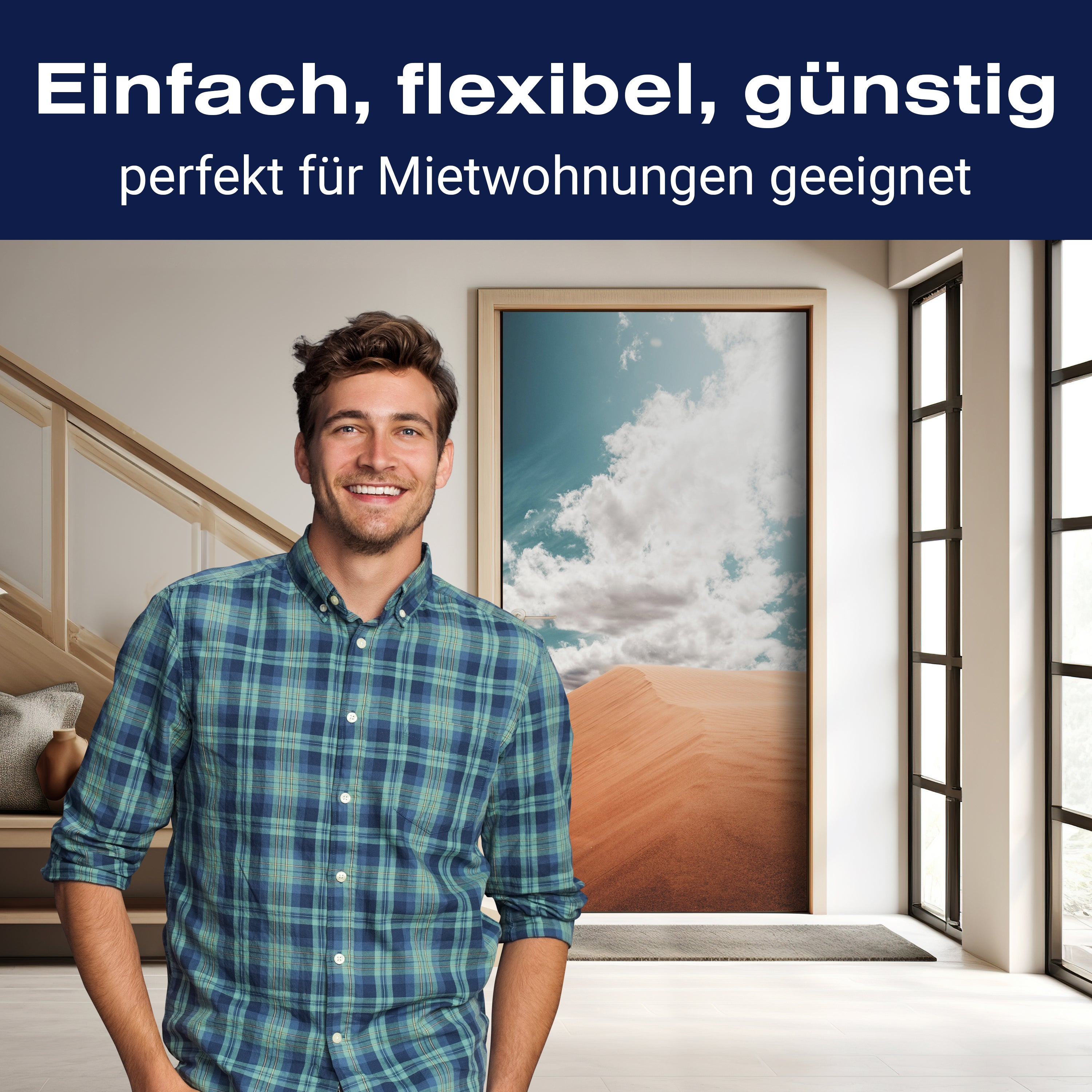 Türtapete Düne in den Himmel, Sand, Wüste, Wolken M1099 - Bild 3 Türtapete Düne in den Himmel, Sand, Wüste, Wolken M1099 - Bild 3