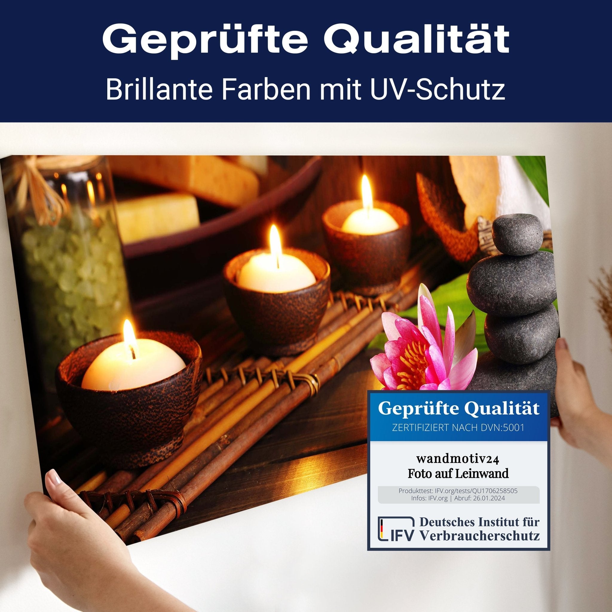 Leinwandbild Steine, Kerzen & Blüte, Lotus, Wellness M1100 kaufen - Bild 4 Leinwandbild Steine, Kerzen & Blüte, Lotus, Wellness M1100 kaufen - Bild 4