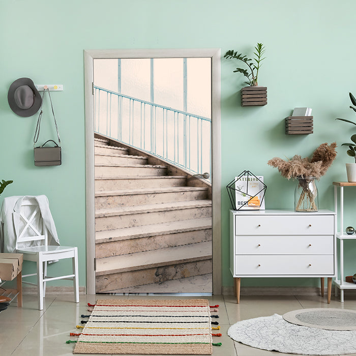 Türtapete Natur-stein Treppe mit Geländer, Steine M1100 - Bild 1 Türtapete Natur-stein Treppe mit Geländer, Steine M1100 - Bild 1