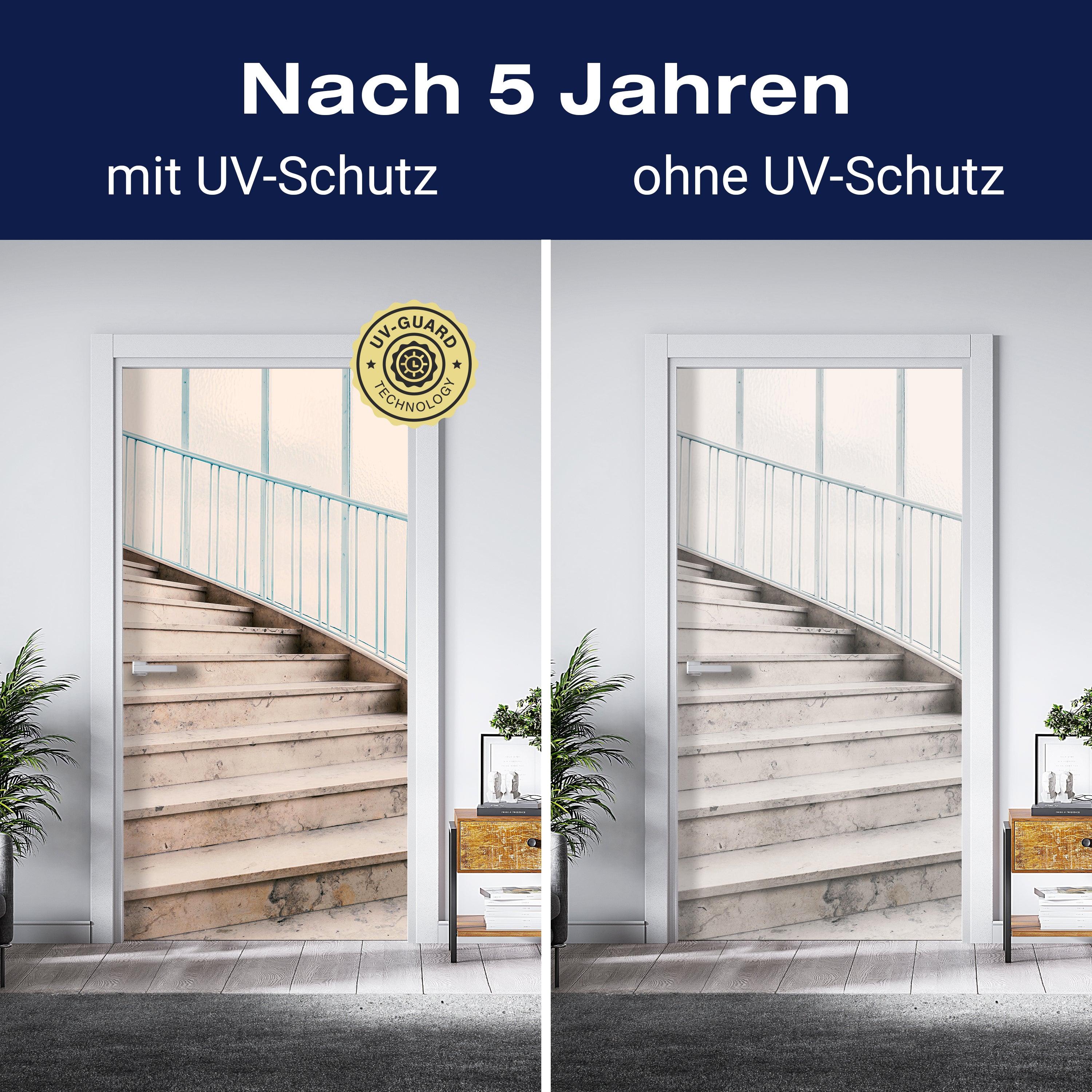 Türtapete Natur-stein Treppe mit Geländer, Steine M1100 - Bild 4 Türtapete Natur-stein Treppe mit Geländer, Steine M1100 - Bild 4