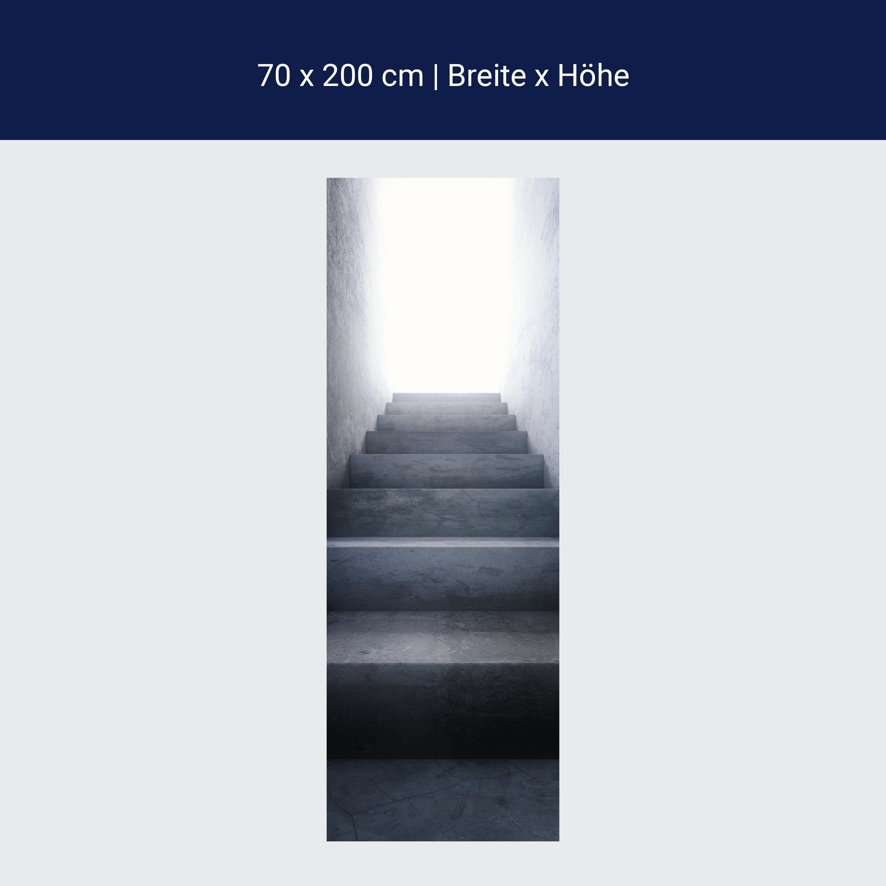 Türtapete Dunkle Treppe ins Licht, Treppen-stufen M1101 Türtapete Dunkle Treppe ins Licht, Treppen-stufen M1101