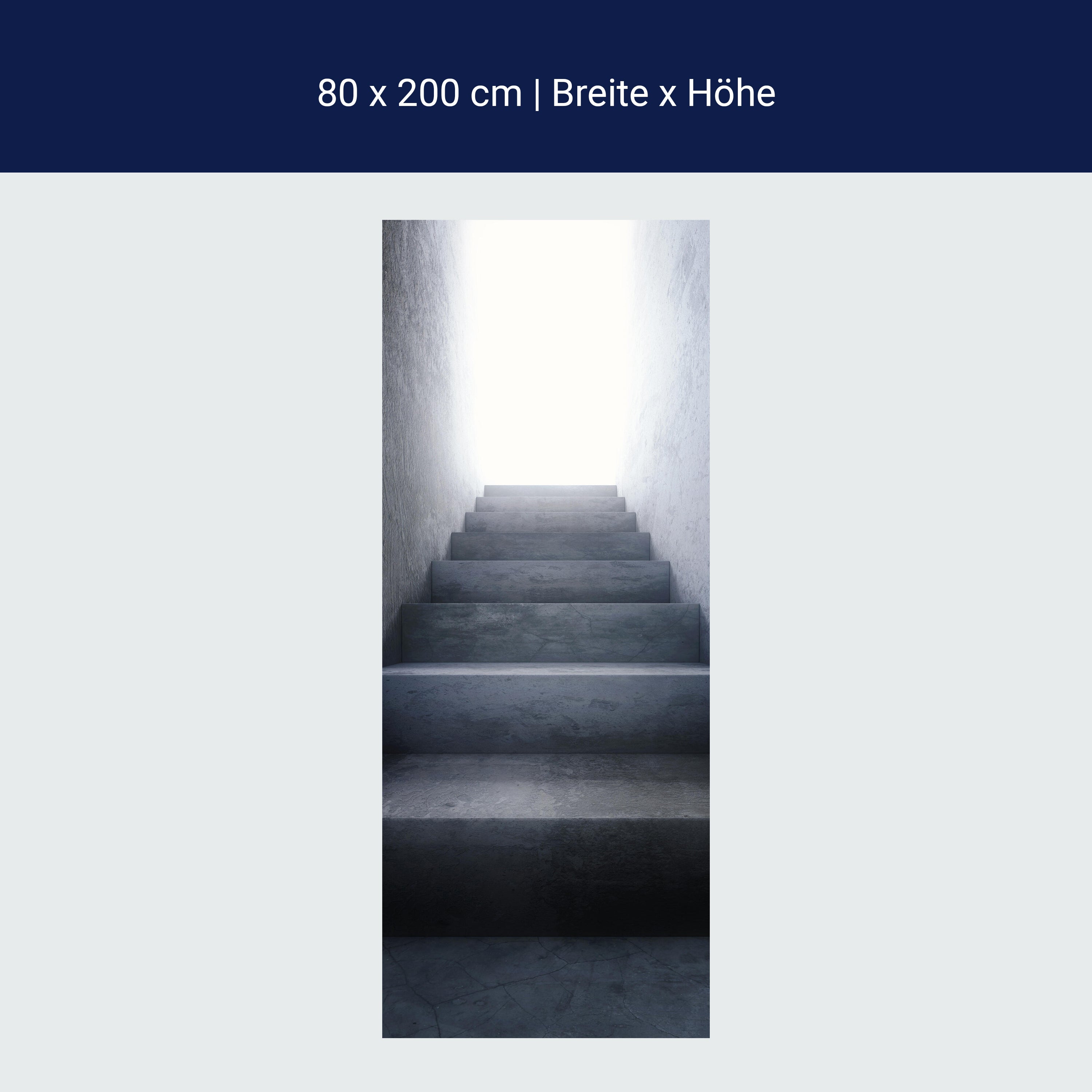 Türtapete Dunkle Treppe ins Licht, Treppen-stufen M1101 Türtapete Dunkle Treppe ins Licht, Treppen-stufen M1101