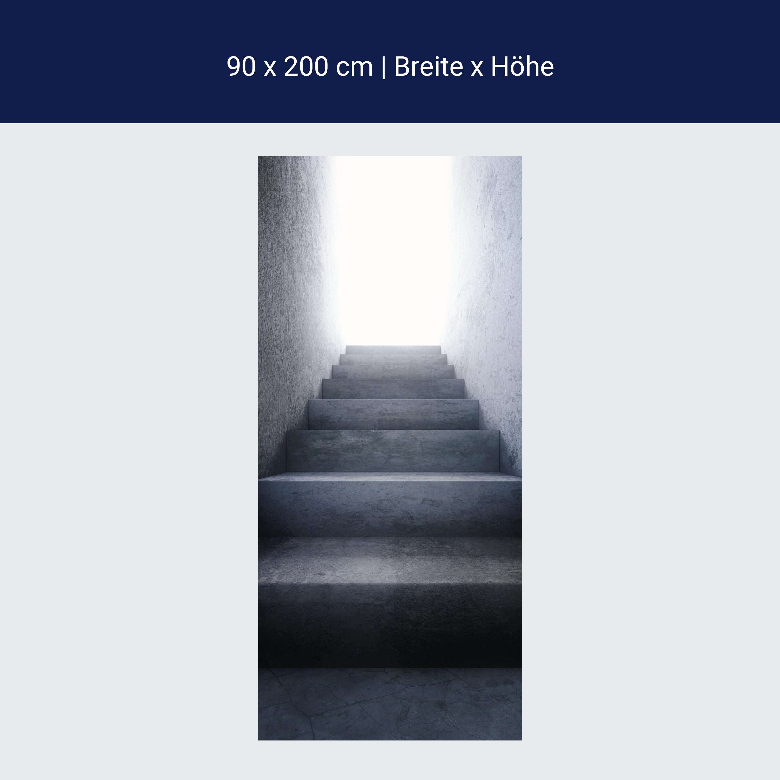 Türtapete Dunkle Treppe ins Licht, Treppen-stufen M1101 Türtapete Dunkle Treppe ins Licht, Treppen-stufen M1101