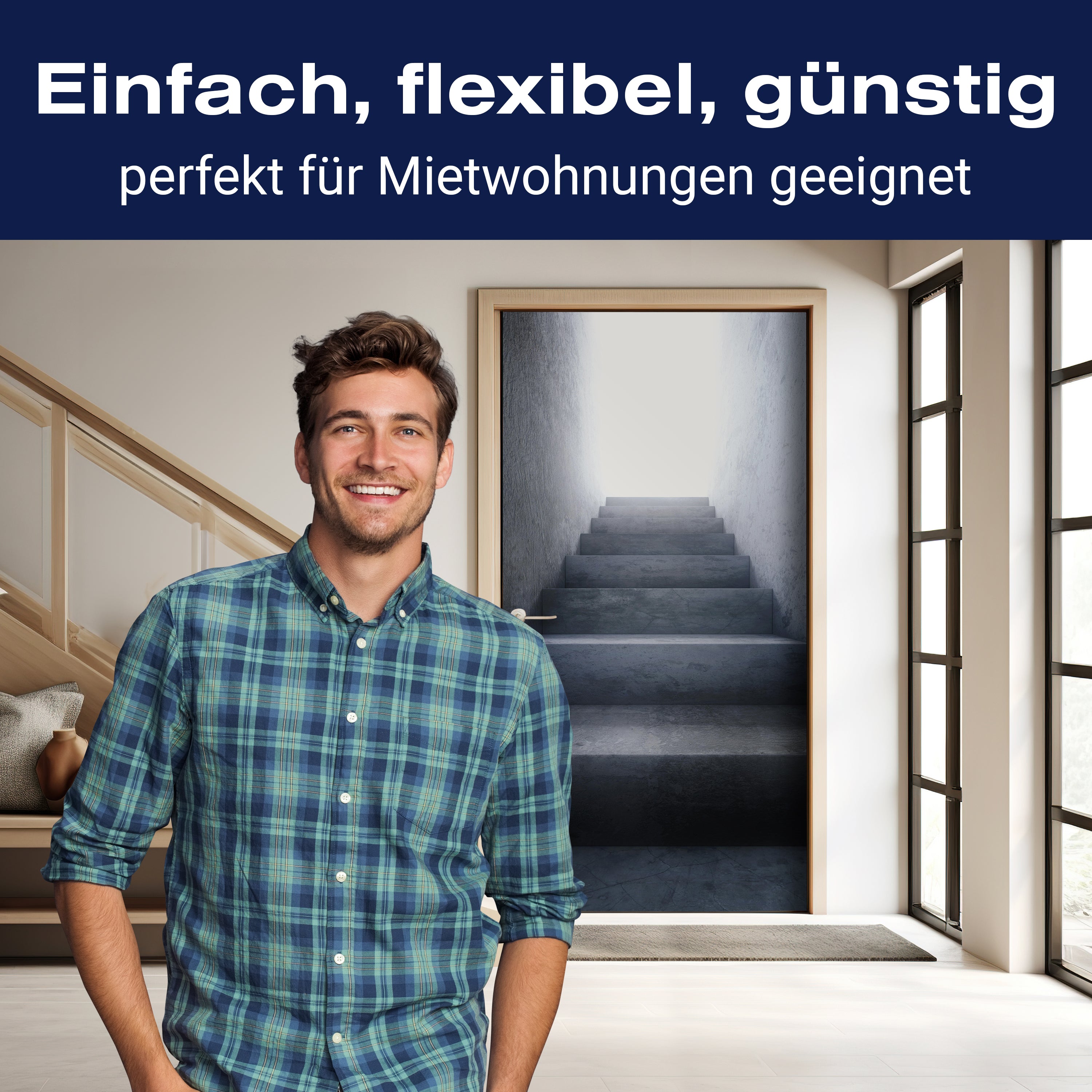 Türtapete Dunkle Treppe ins Licht, Treppen-stufen M1101 - Bild 3 Türtapete Dunkle Treppe ins Licht, Treppen-stufen M1101 - Bild 3