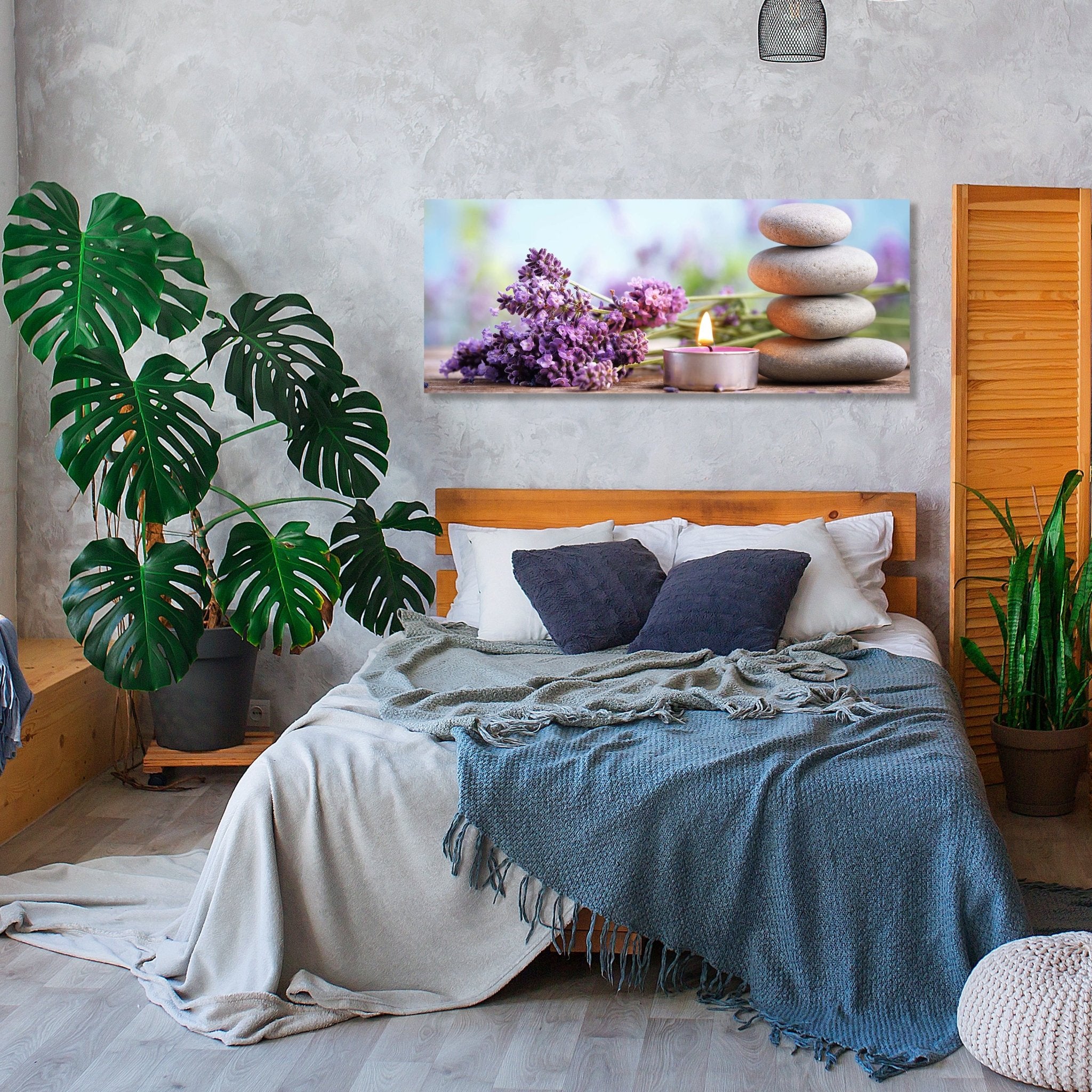 Leinwandbild Teelicht, Steine, Lavendel, Wellness M1102 kaufen - Bild 2 Leinwandbild Teelicht, Steine, Lavendel, Wellness M1102 kaufen - Bild 2