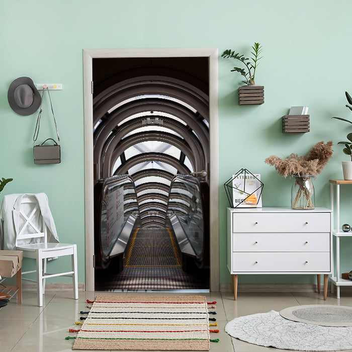 Türtapete Rolltreppe abwärts, Glas, Metall, Bögen M1103 - Bild 1 Türtapete Rolltreppe abwärts, Glas, Metall, Bögen M1103 - Bild 1