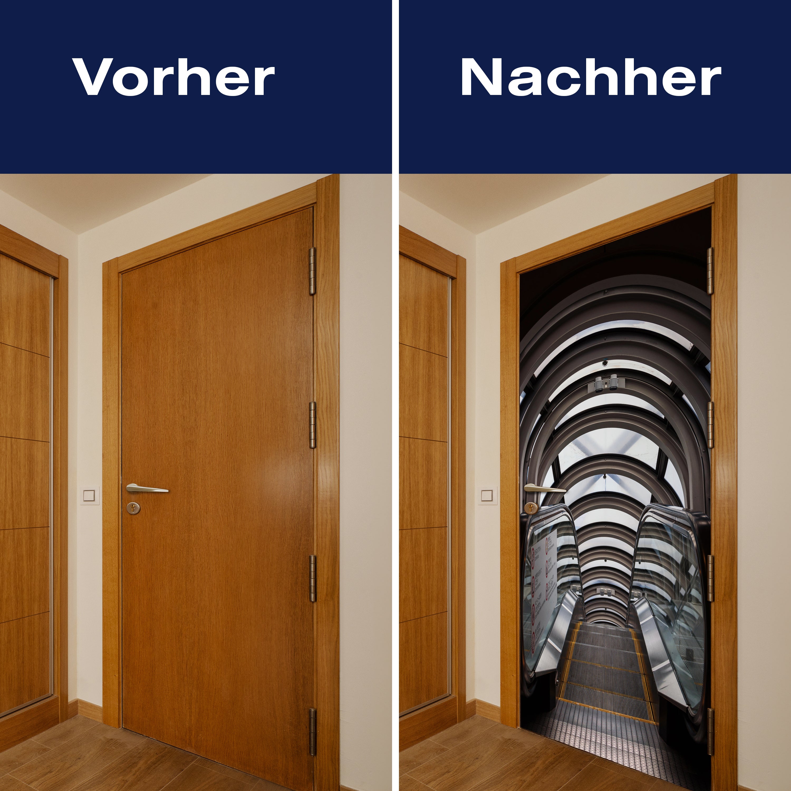 Türtapete Rolltreppe abwärts, Glas, Metall, Bögen M1103 - Bild 10 Türtapete Rolltreppe abwärts, Glas, Metall, Bögen M1103 - Bild 10