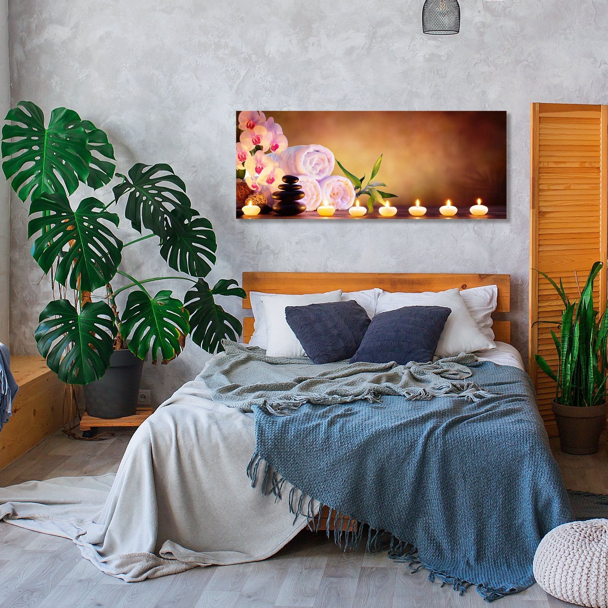 Leinwandbild Kerzen, Steine, Kirschblüten, Bambus M1104 kaufen - Bild 2 Leinwandbild Kerzen, Steine, Kirschblüten, Bambus M1104 kaufen - Bild 2