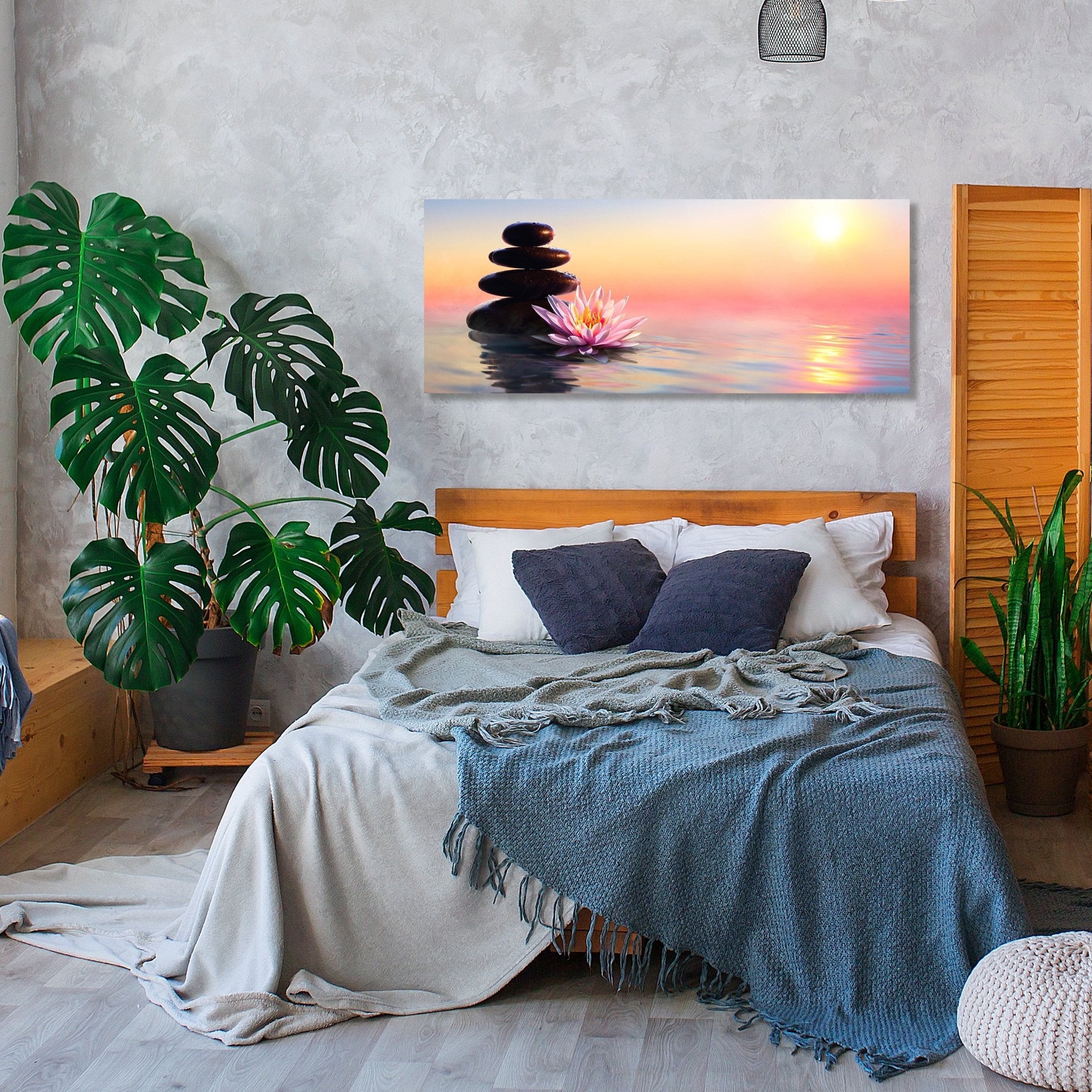 Leinwandbild Lotusblüte & Steine im Sonnenlicht, See M1105 kaufen - Bild 2 Leinwandbild Lotusblüte & Steine im Sonnenlicht, See M1105 kaufen - Bild 2