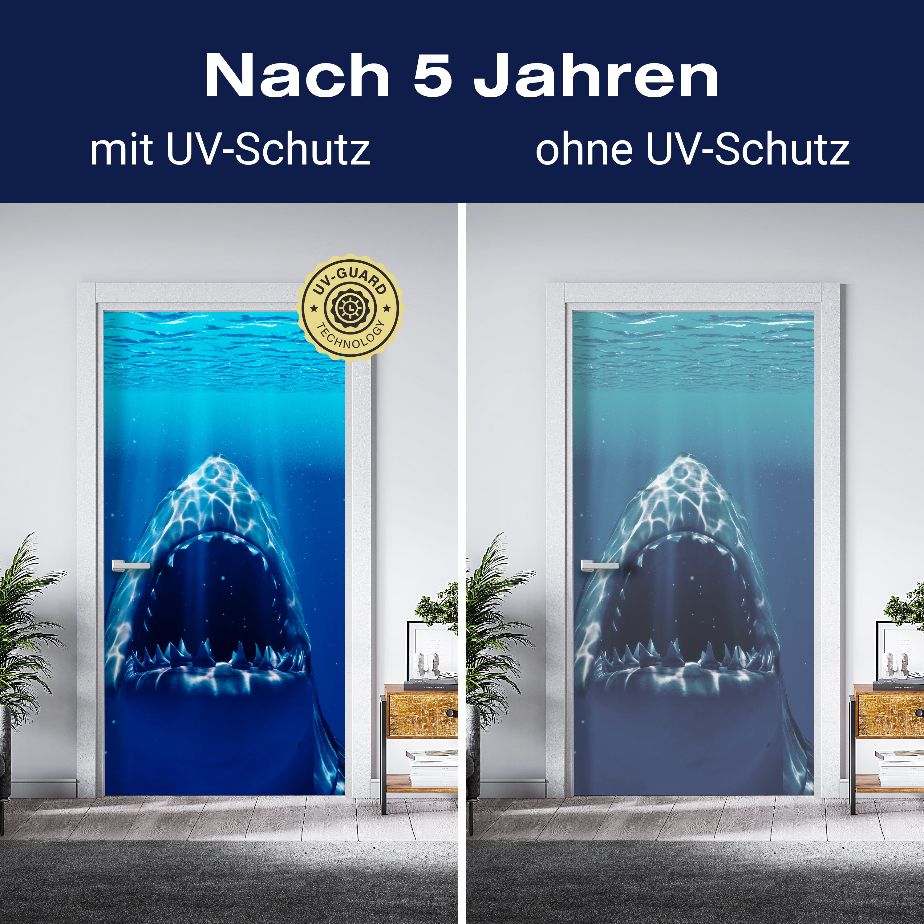 Türtapete Großer Weißer Hai Unter-wasser, Zähne M1107 - Bild 4 Türtapete Großer Weißer Hai Unter-wasser, Zähne M1107 - Bild 4